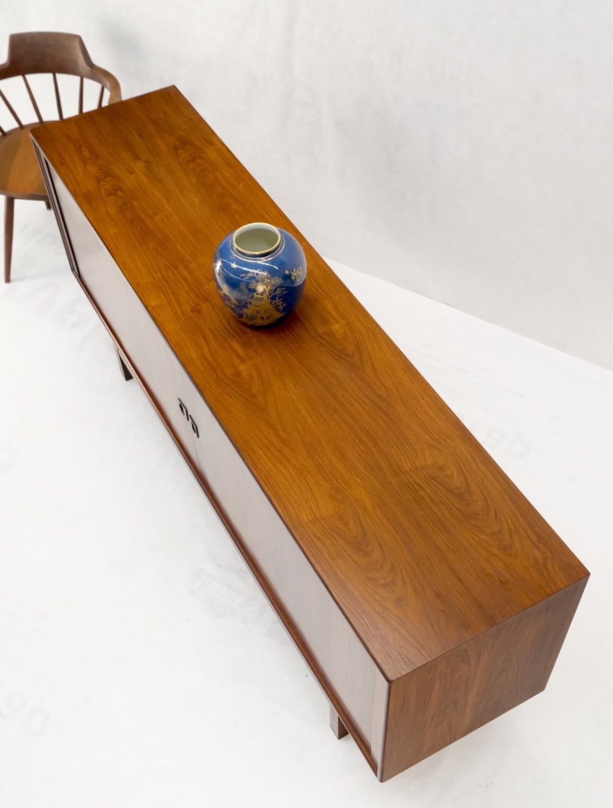 EstablishedLines Tambour Doors Rosewood Danish Mid-Century Modern Long Credenza Buffet Dresser