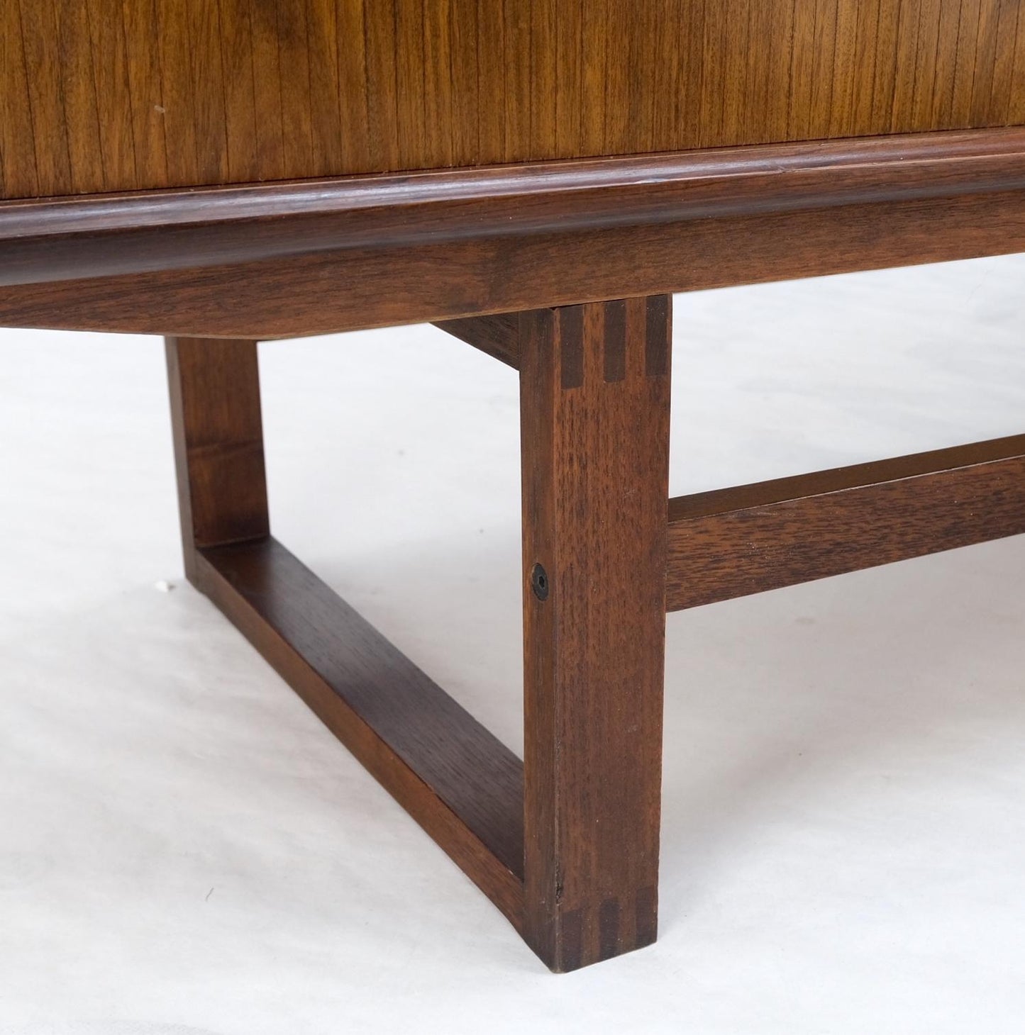 EstablishedLines Tambour Doors Rosewood Danish Mid-Century Modern Long Credenza Buffet Dresser