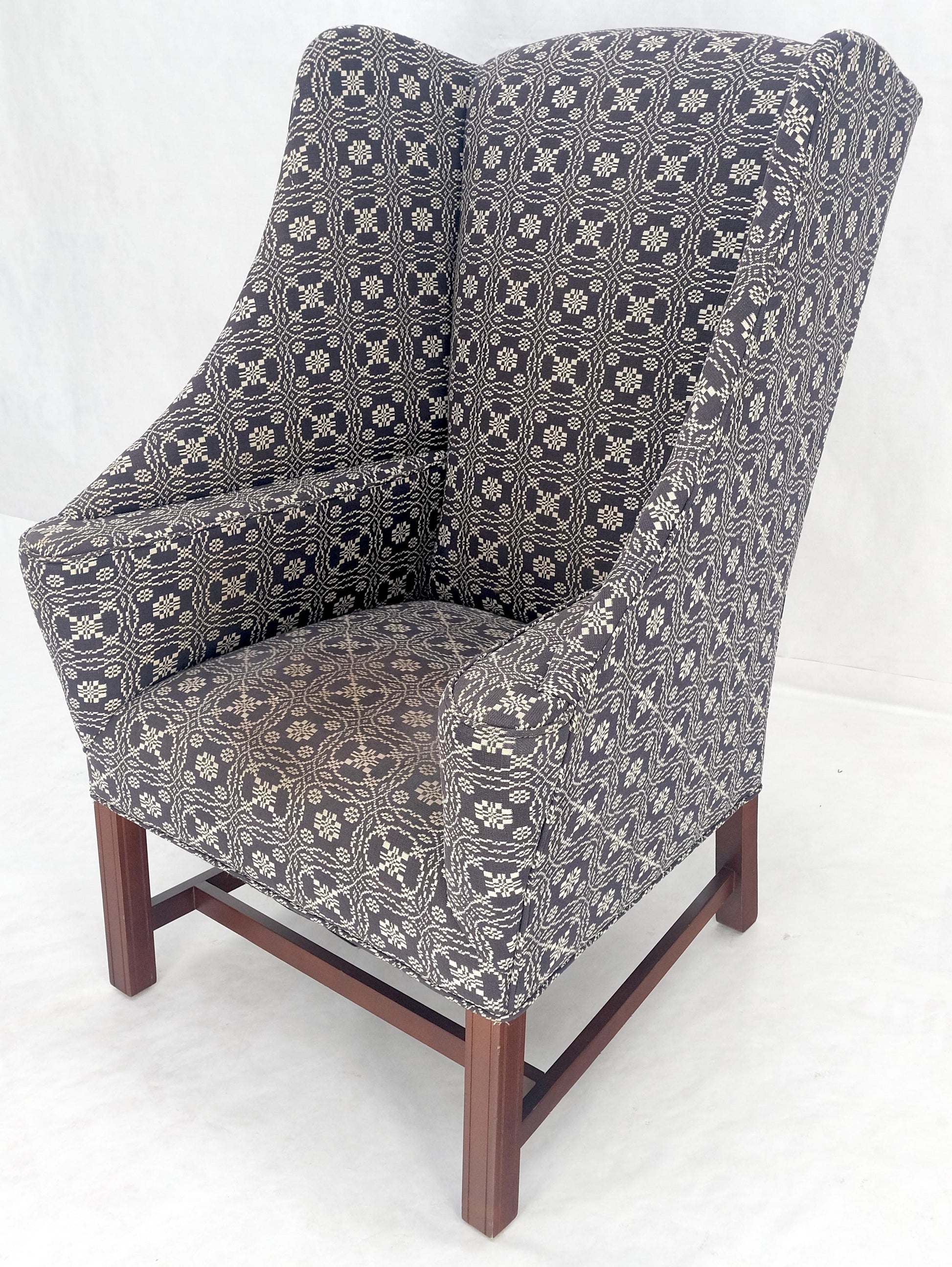 EstablishedLines Unusual Deep Wings Federal Style Mahogany Base Wing Club Armchair