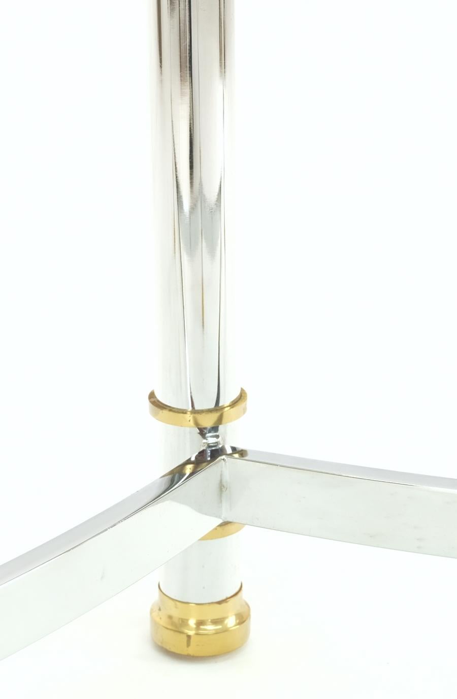 EstablishedLines Brass Chrome Thick 3/4" Glass Top Mid Century Modern Oval Coffee Center Table