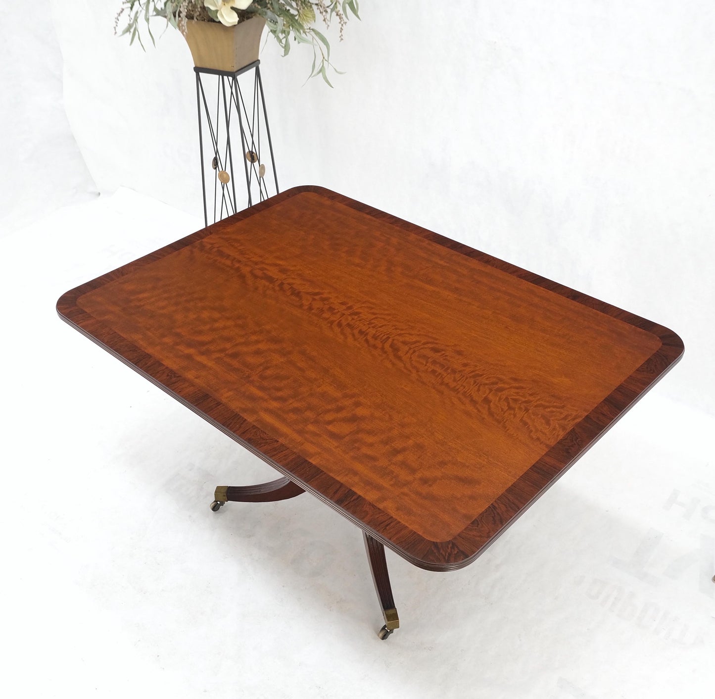 EstablishedLines Large Rectangle Round Corners Flip Top Dining Breakfast Table Rosewood Banding