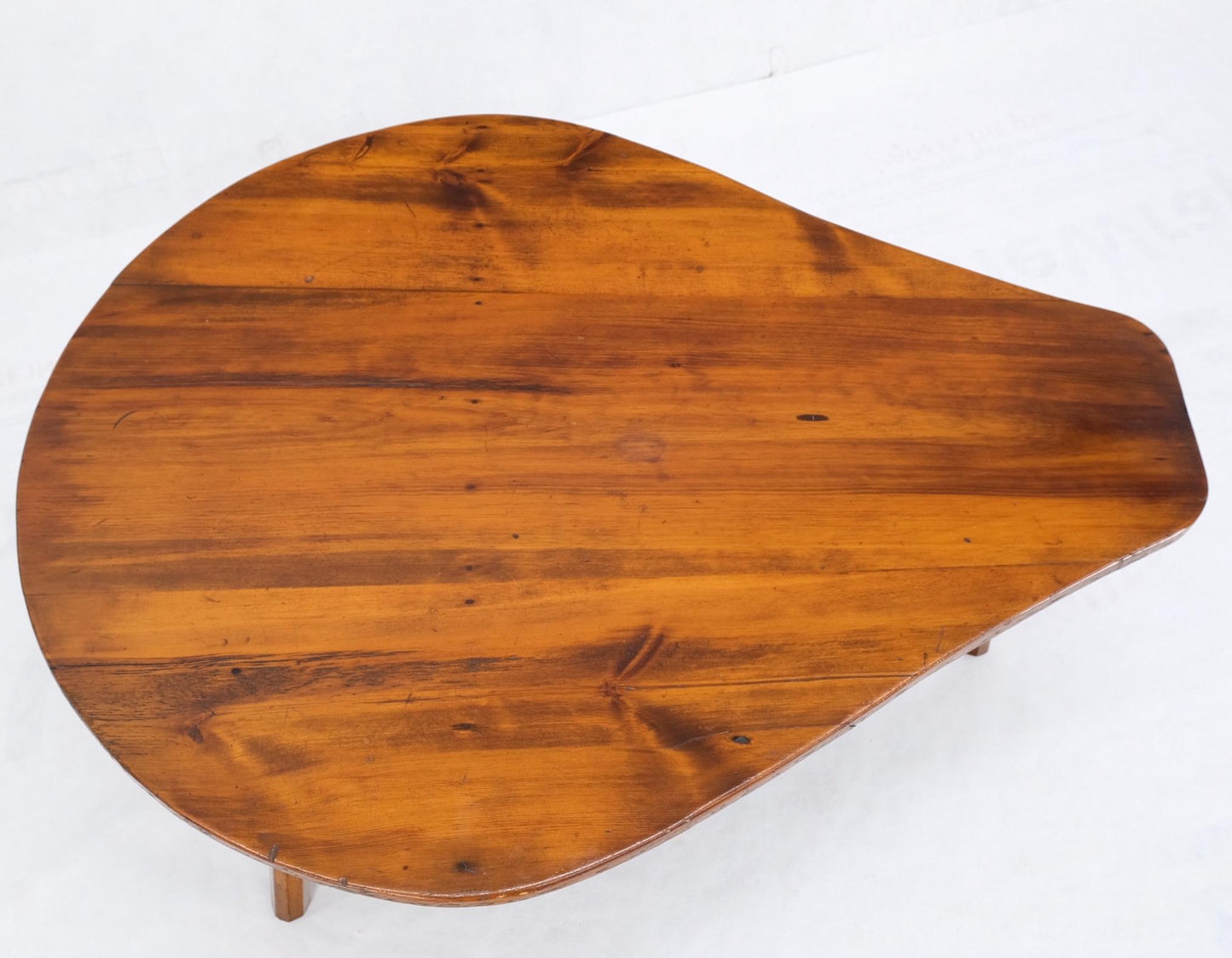 EstablishedLines Vintage Arts & Crafts Varnished Pine Guitar Shape Coffee Table Shaker Style MINT