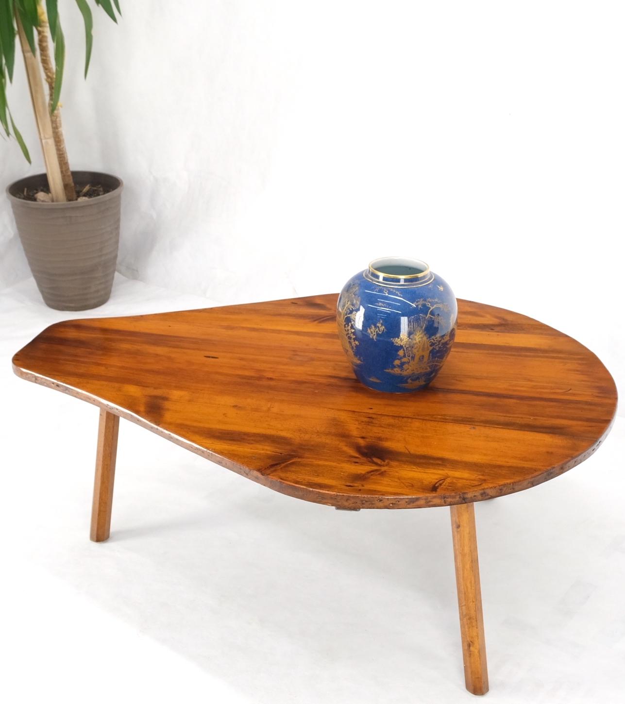 EstablishedLines Vintage Arts & Crafts Varnished Pine Guitar Shape Coffee Table Shaker Style MINT