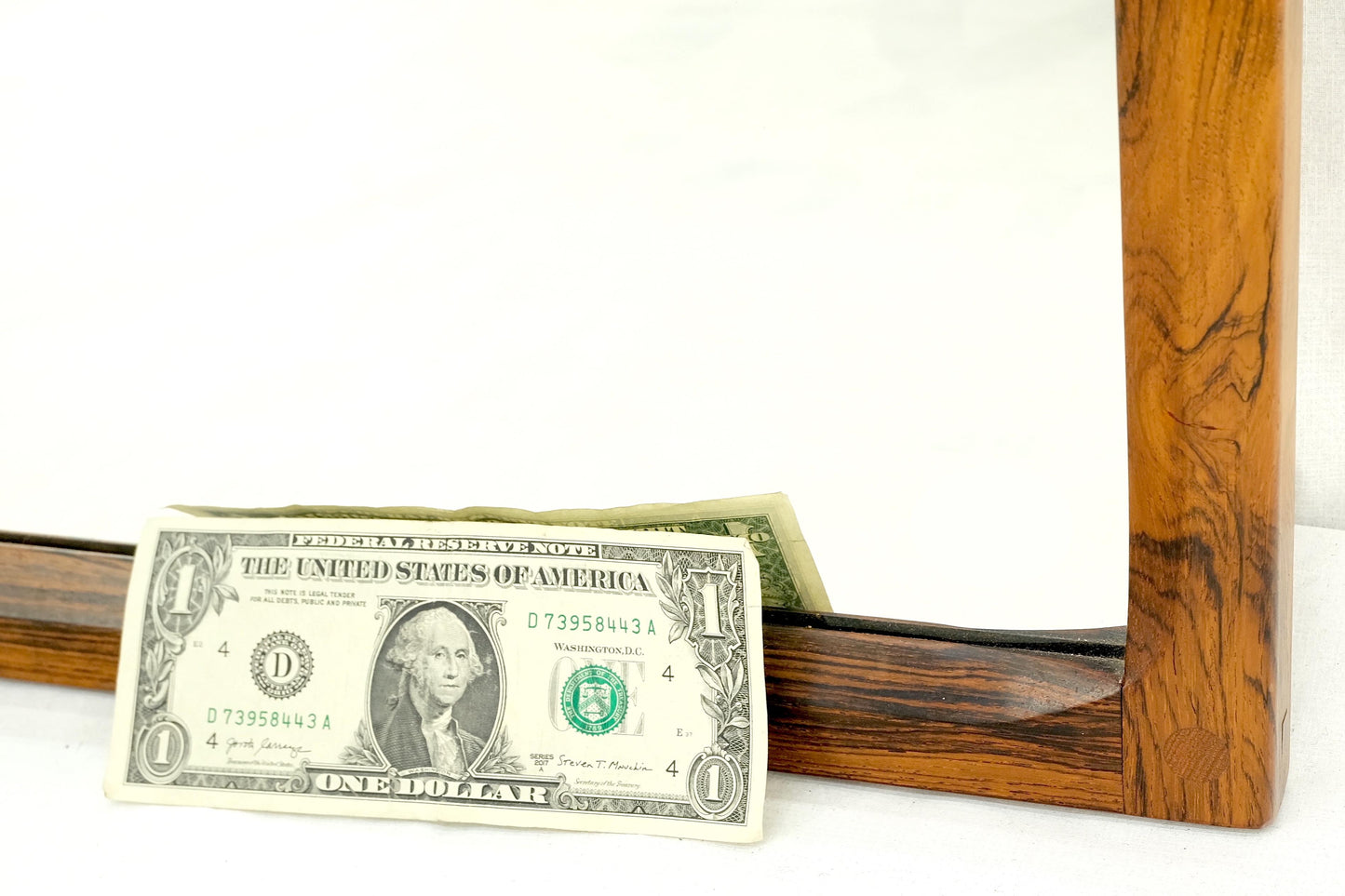 EstablishedLines Danish Mid Century Modern Solid Rosewood Frame Rectangle Wall Mirror MINT!