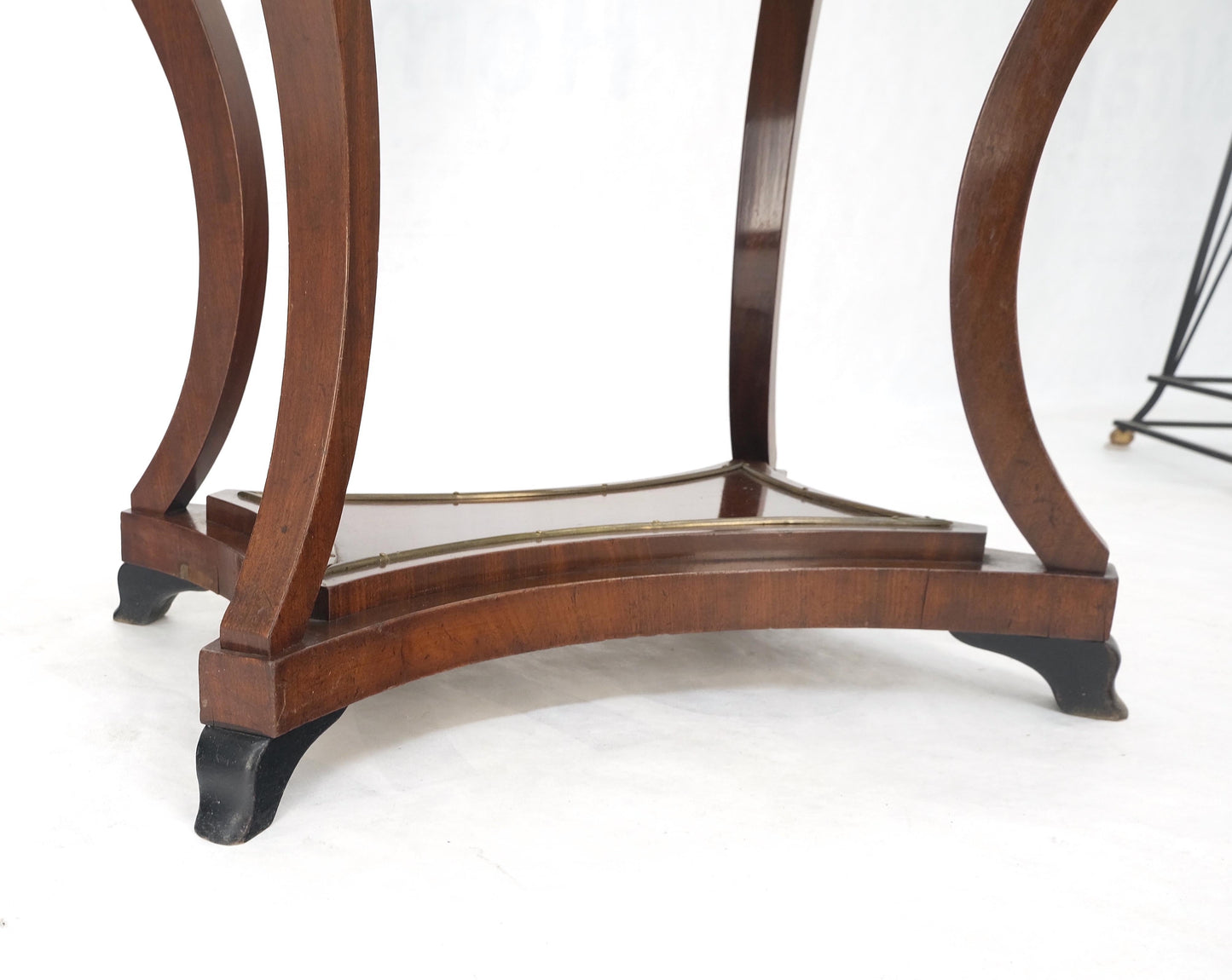 EstablishedLines Mahogany & Burl Wood Regency Lift Top Sewing Stand Organizer W/ Key Mint!
