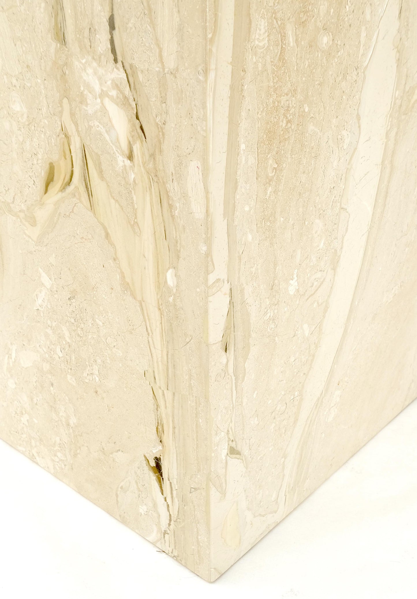 EstablishedLines Mid Century Modern 18x18" Square 29" Tall White Marble Pedestal MINT!