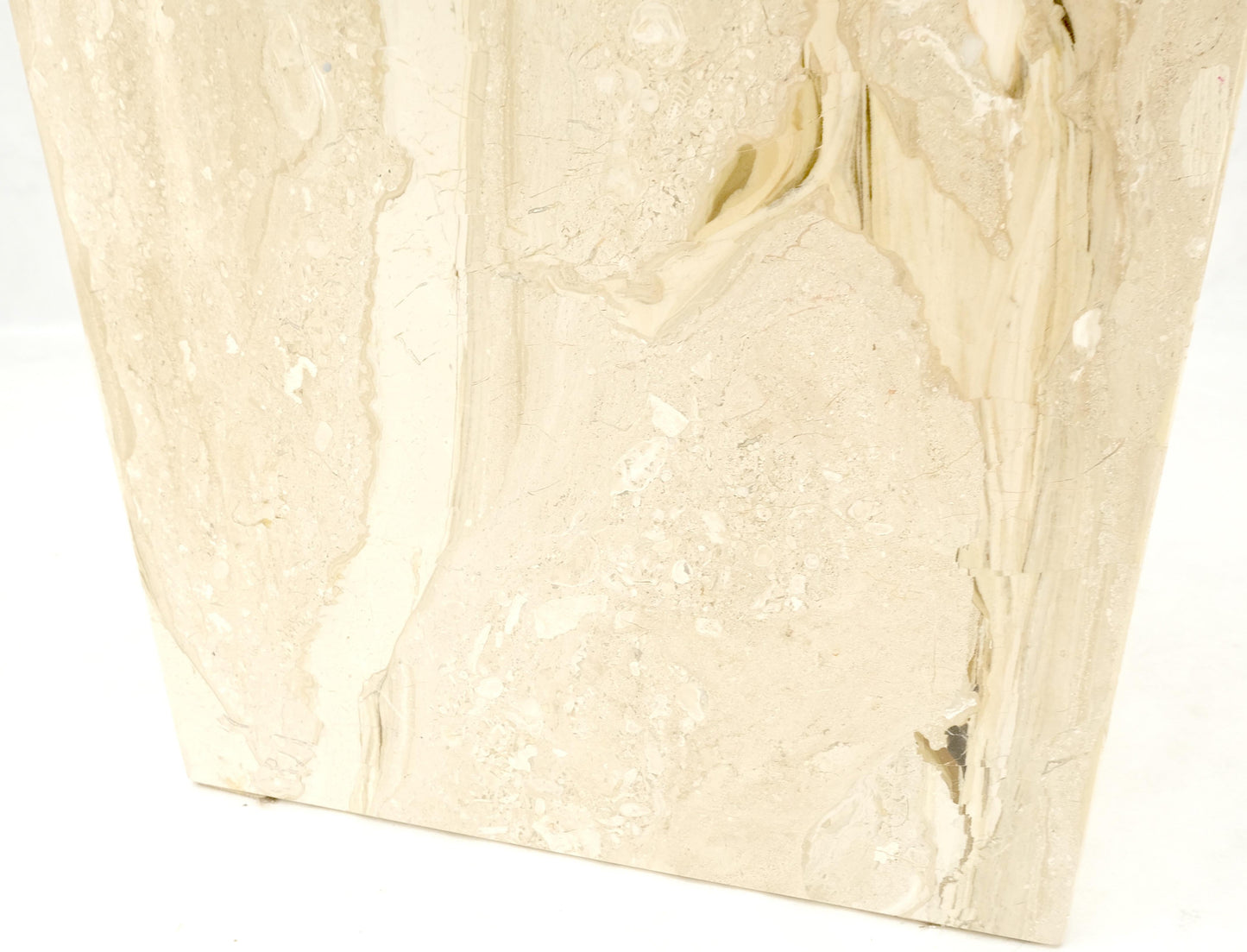 EstablishedLines Mid Century Modern 18x18" Square 29" Tall White Marble Pedestal MINT!