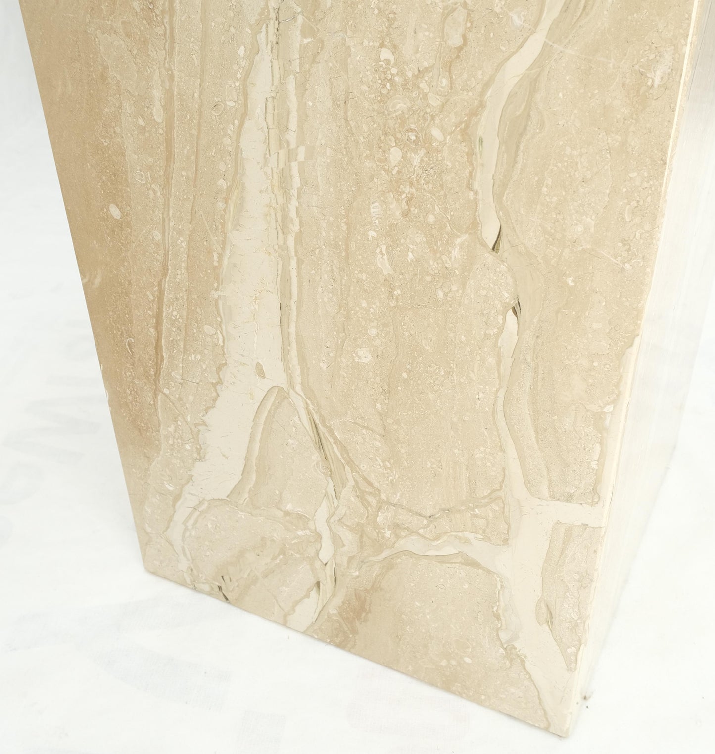 EstablishedLines Mid Century Modern 18x18" Square 29" Tall White Marble Pedestal MINT!