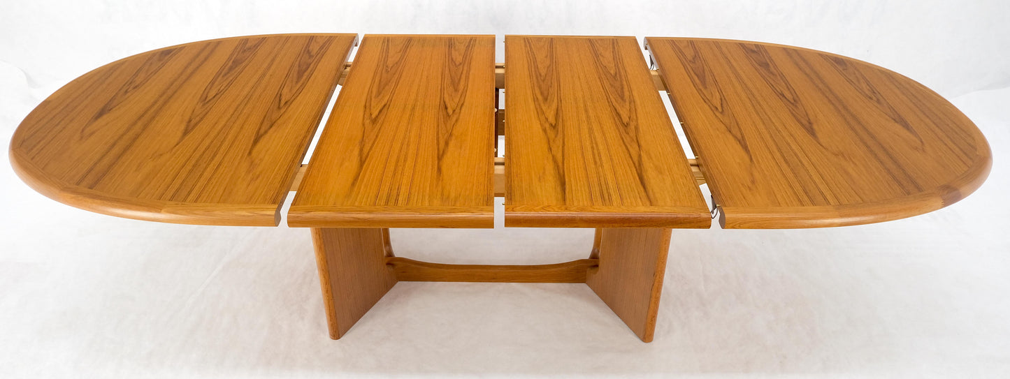 EstablishedLines Danish Mid Century Modern Teak Racetrack Oval Dining Table 2 Extensions MINT