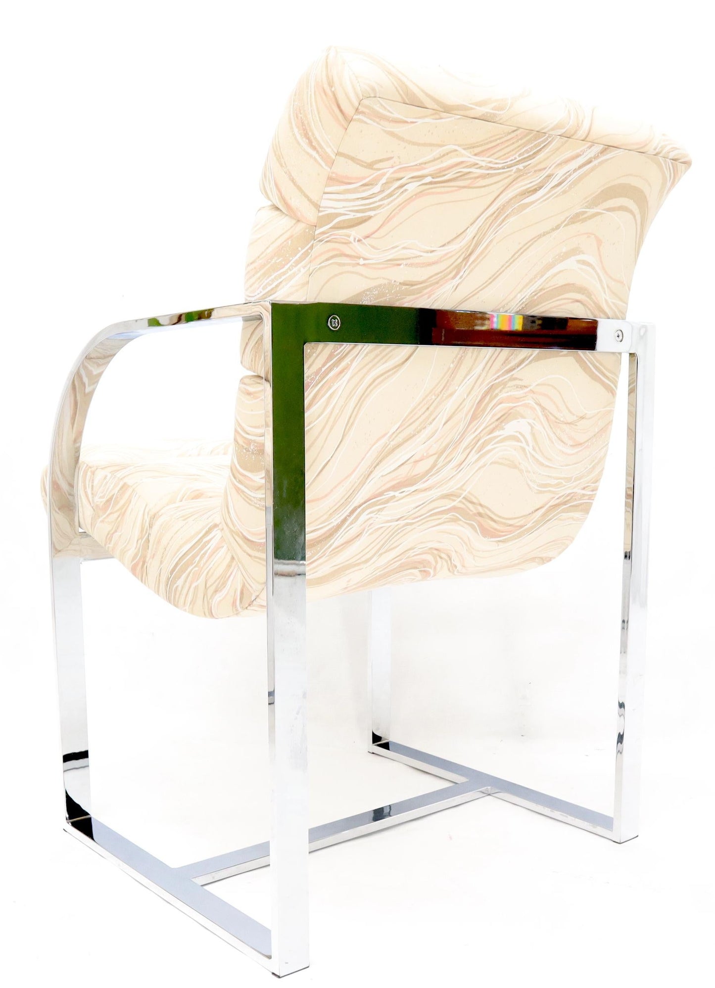 EstablishedLines Set of 6 Scoop Shape Seats Chrome Dining Milo Baughman Room Chairs