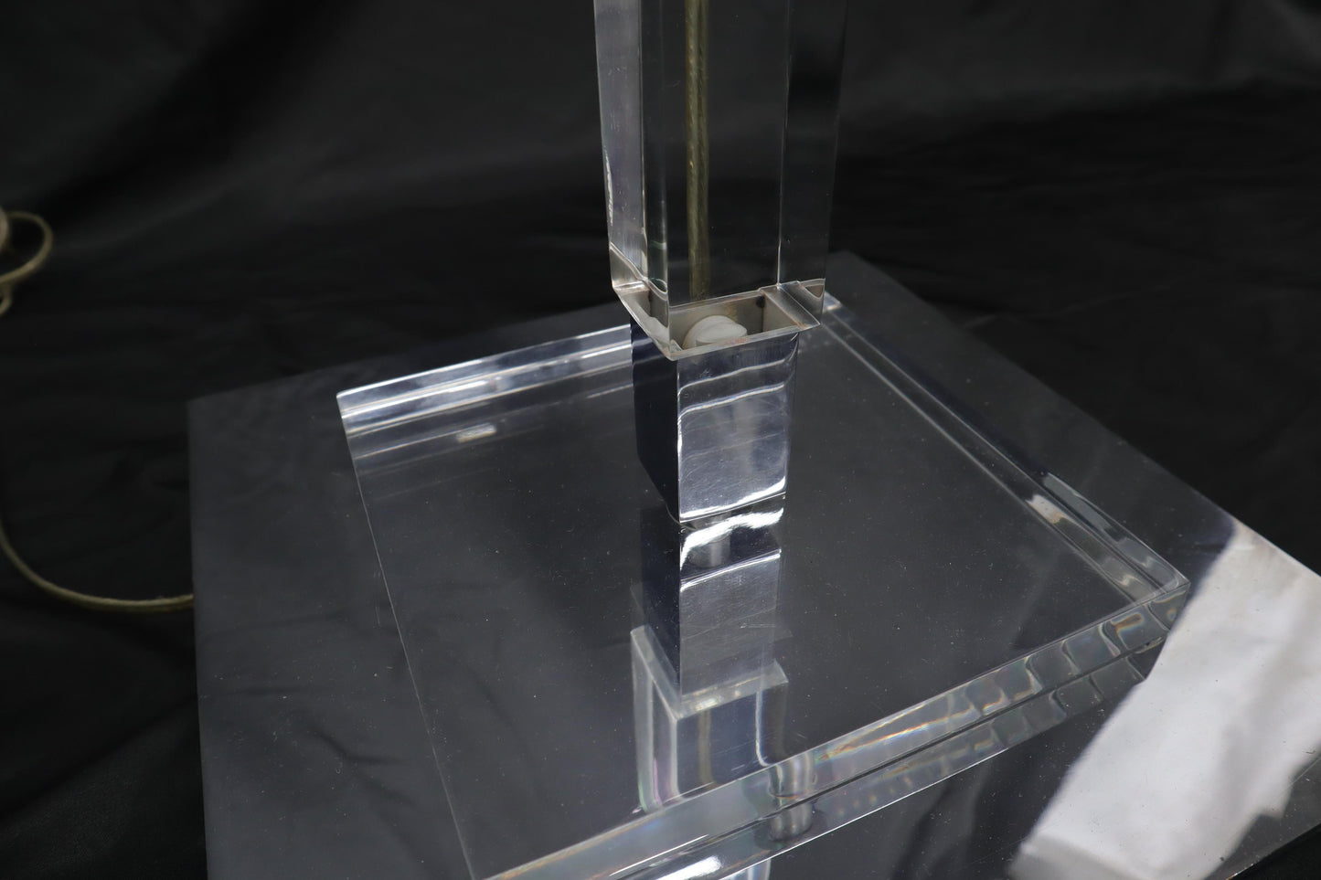 EstablishedLines Mid-Century Modern Lucite Base Adjustable Floor Lamp