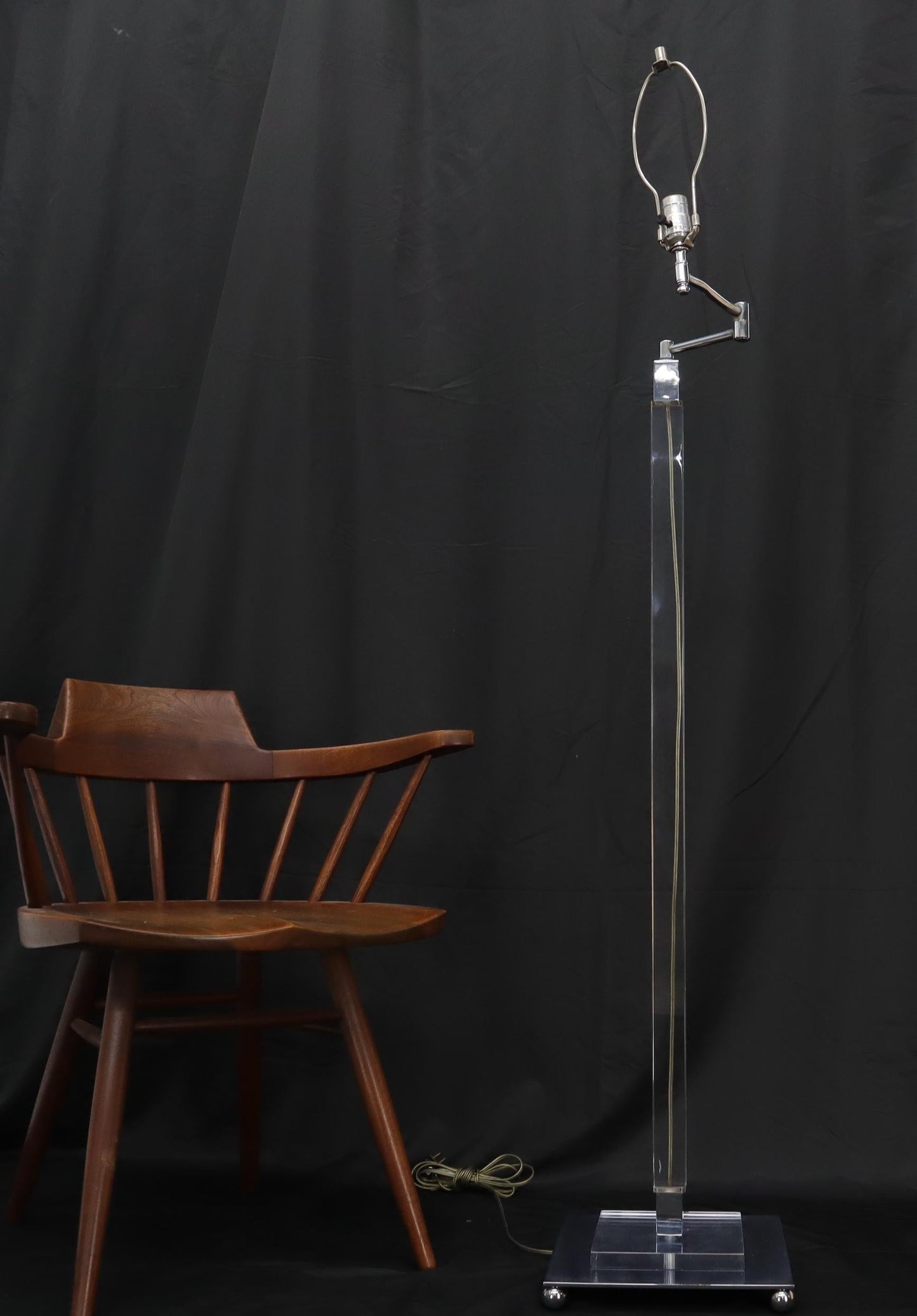 EstablishedLines Mid-Century Modern Lucite Base Adjustable Floor Lamp