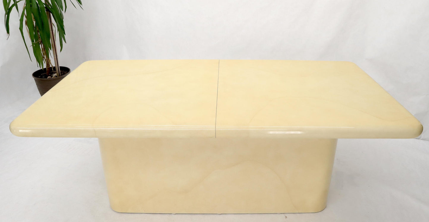 EstablishedLines Expandable Extra Long Faux Lacquered Goat Skin Dining Conference Table