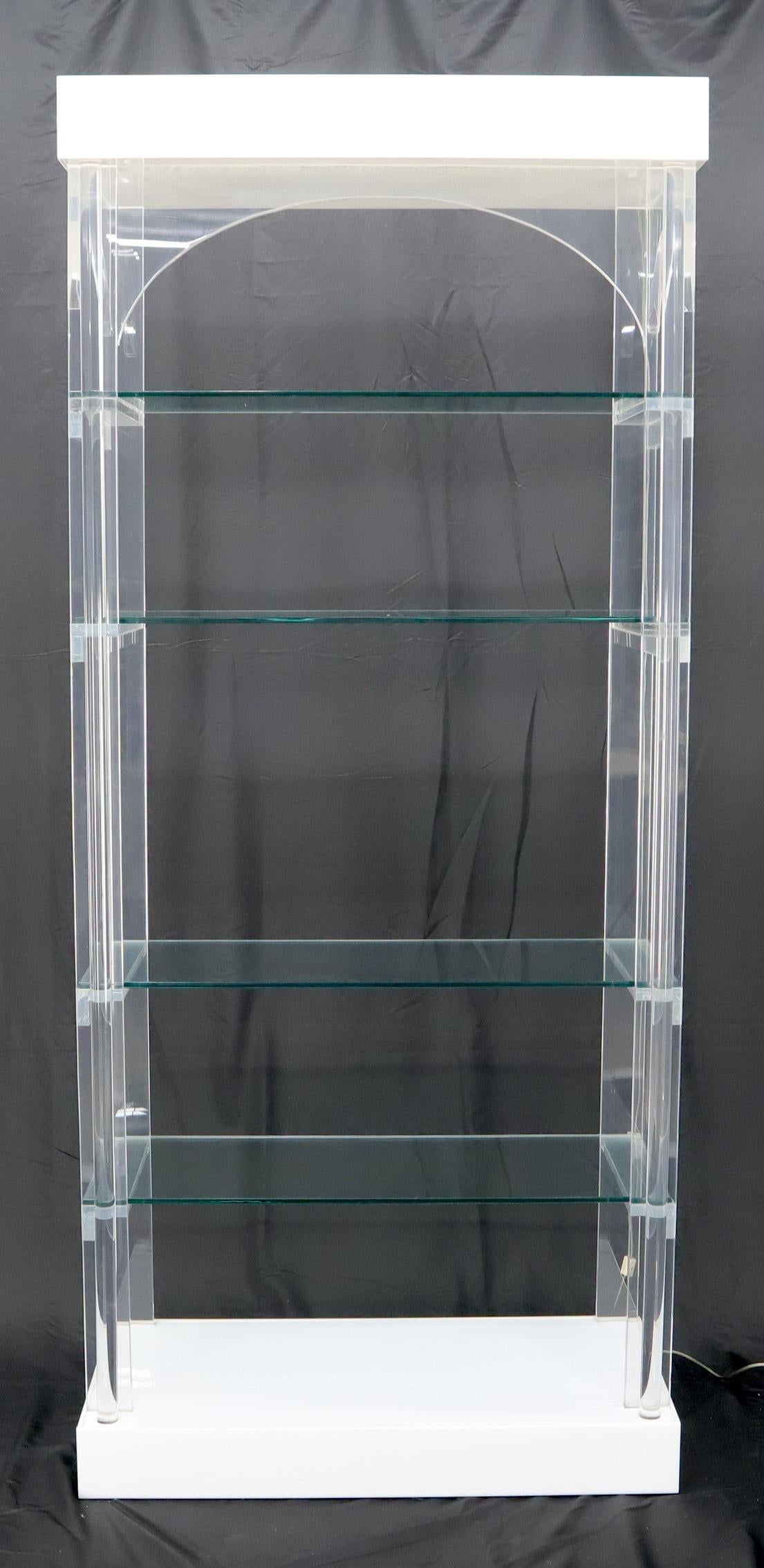 EstablishedLines Arc Top Lighted Lucite Étagère Vitrine
