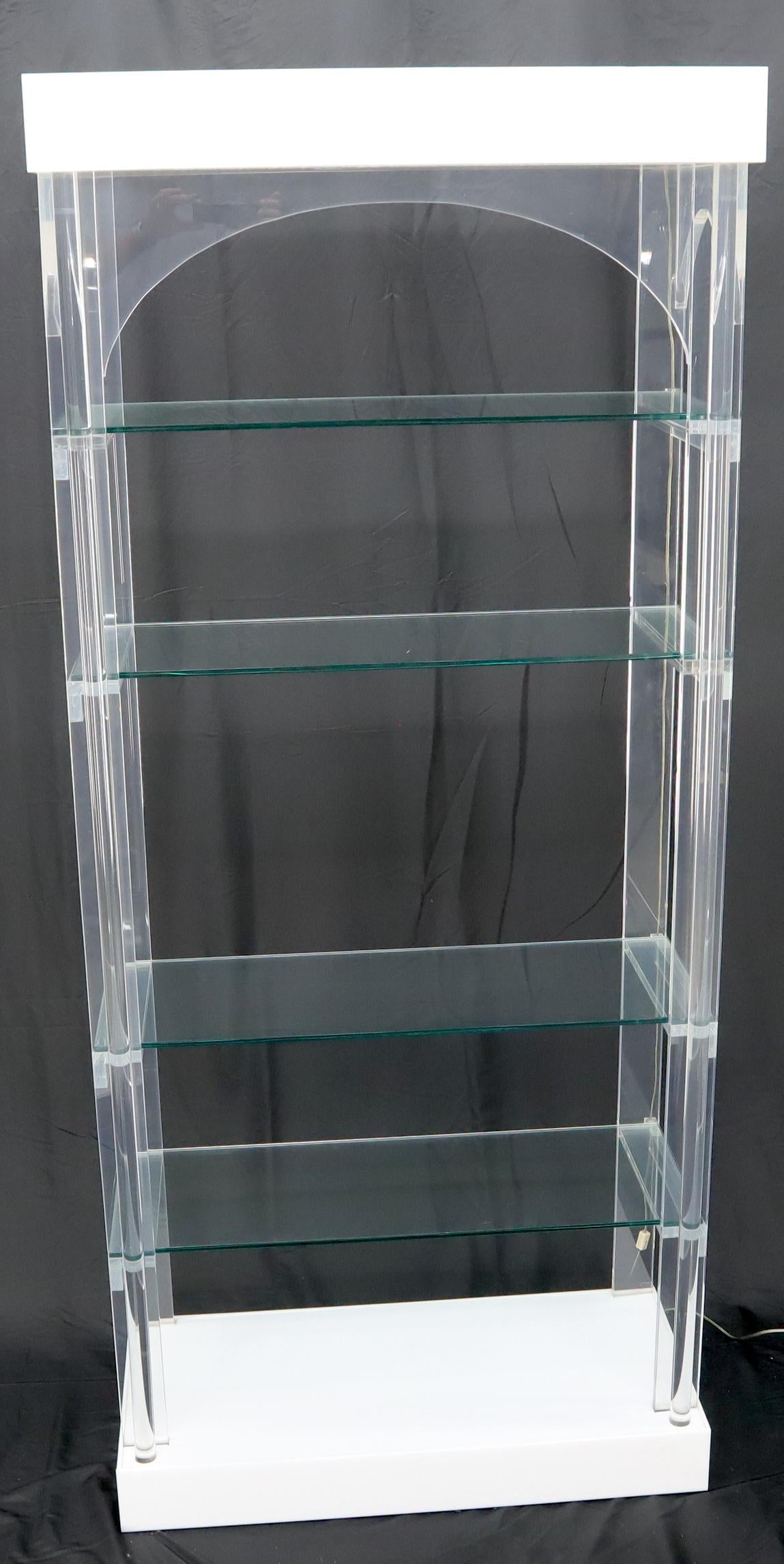 EstablishedLines Arc Top Lighted Lucite Étagère Vitrine