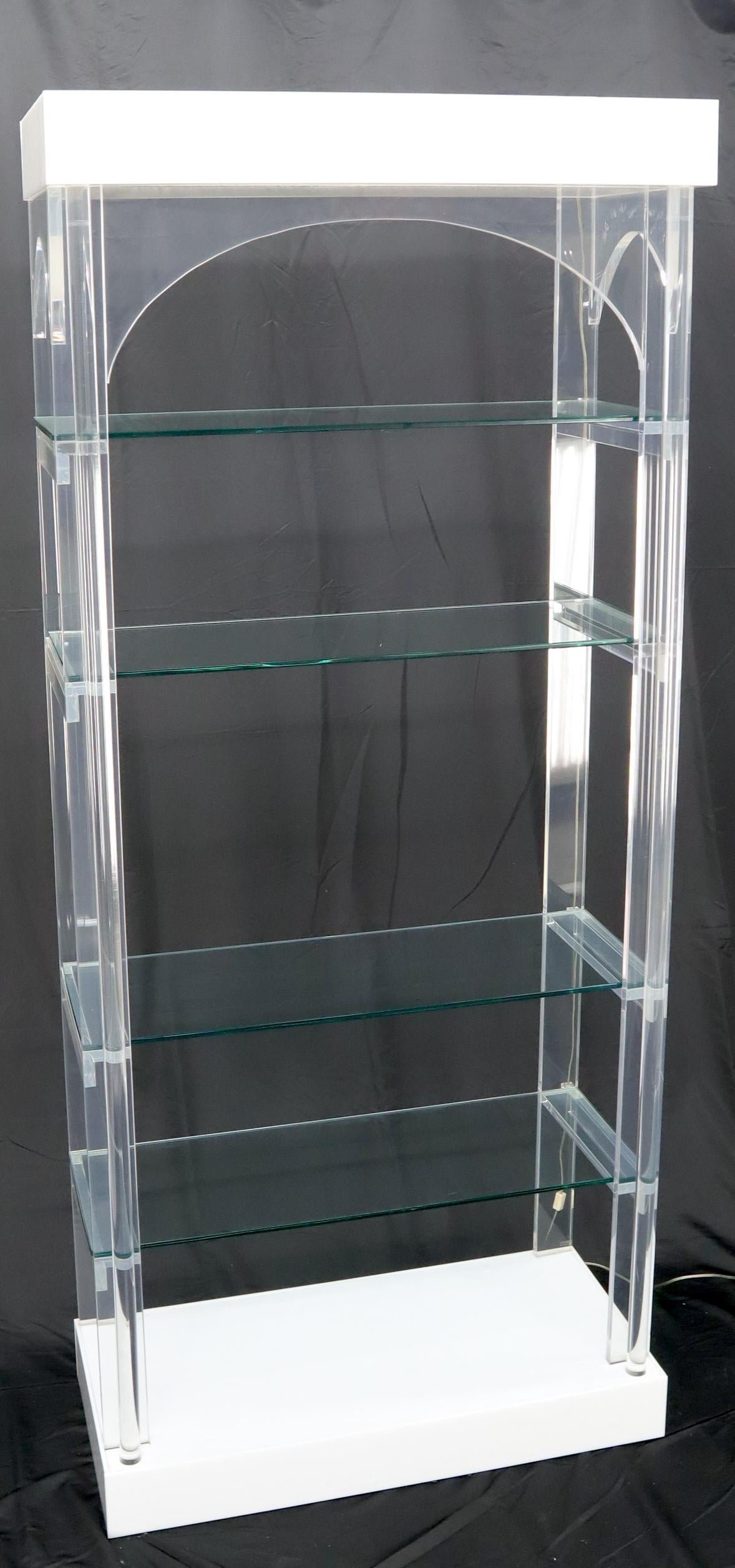 EstablishedLines Arc Top Lighted Lucite Étagère Vitrine