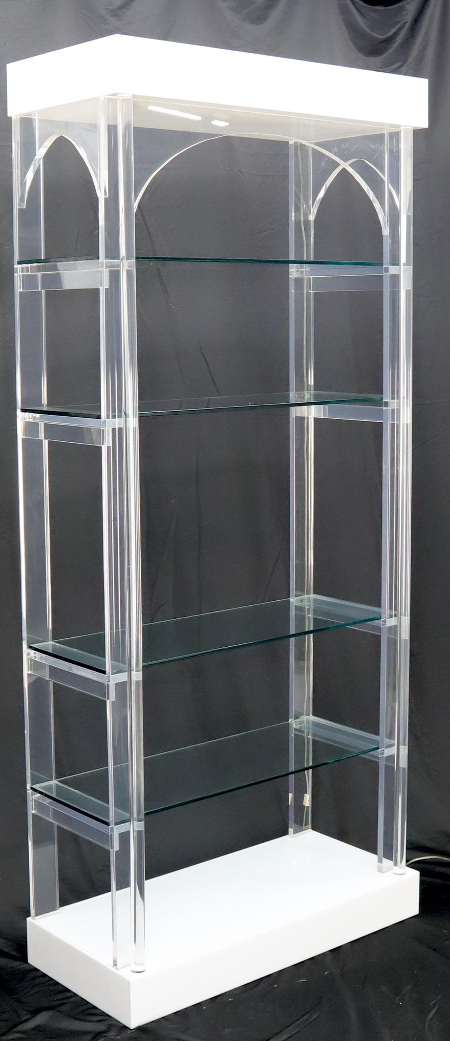 EstablishedLines Arc Top Lighted Lucite Étagère Vitrine