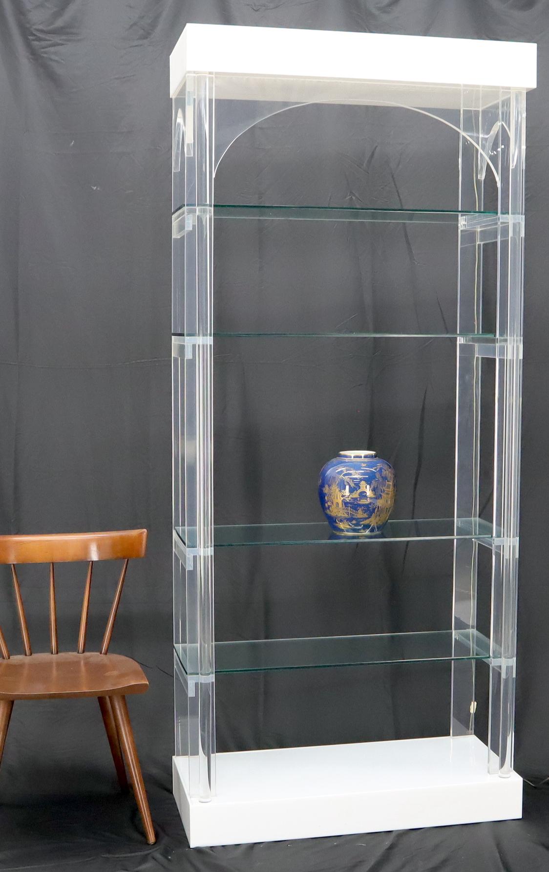 EstablishedLines Arc Top Lighted Lucite Étagère Vitrine