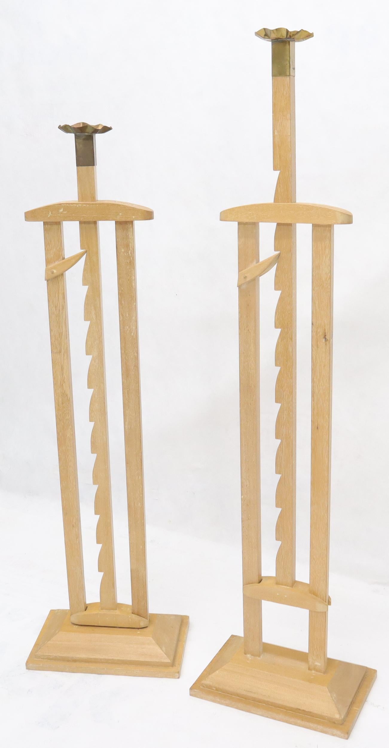 EstablishedLines Pair of Large Oversize Adjustable Candle Holders Sticks