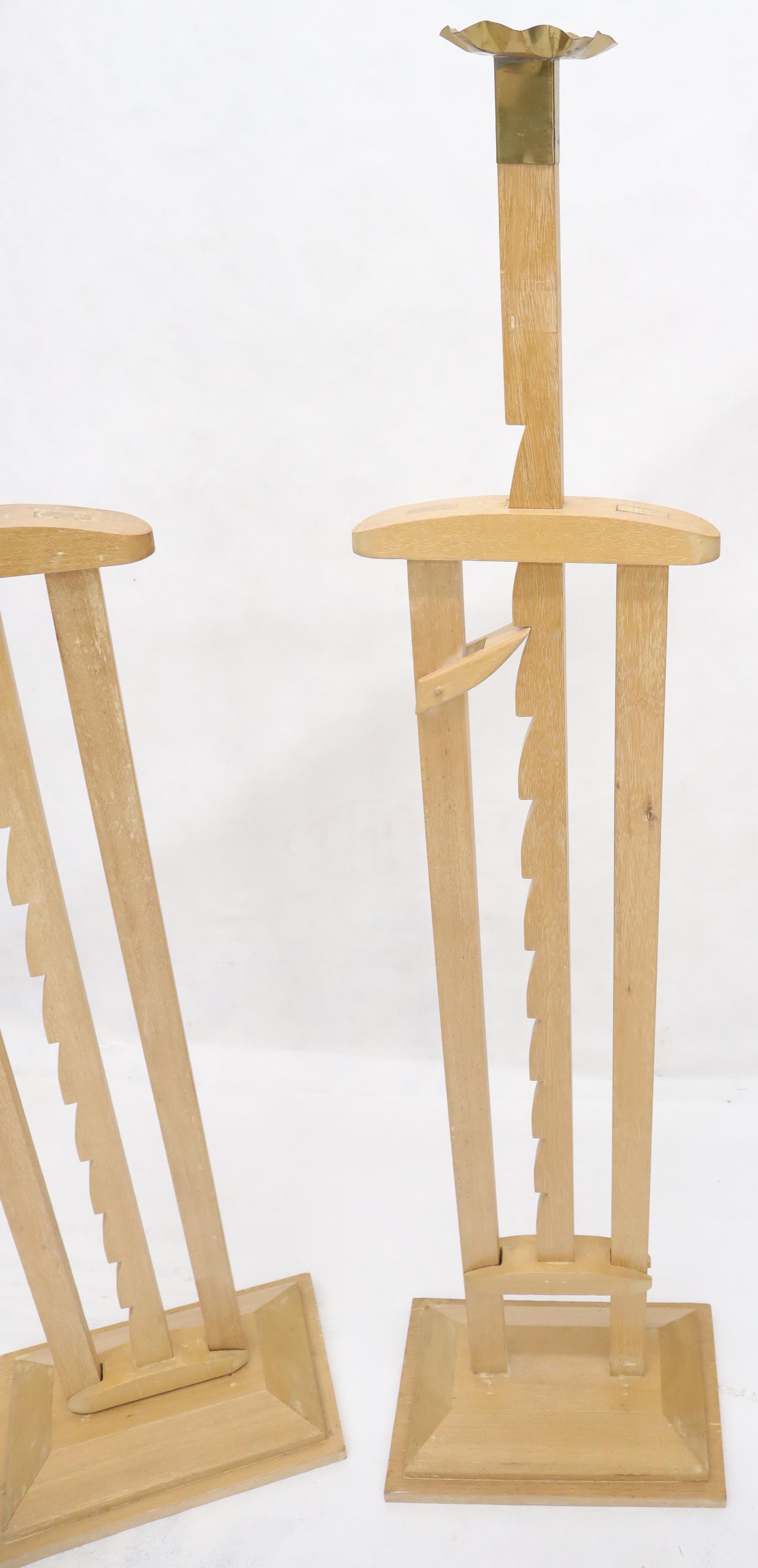 EstablishedLines Pair of Large Oversize Adjustable Candle Holders Sticks