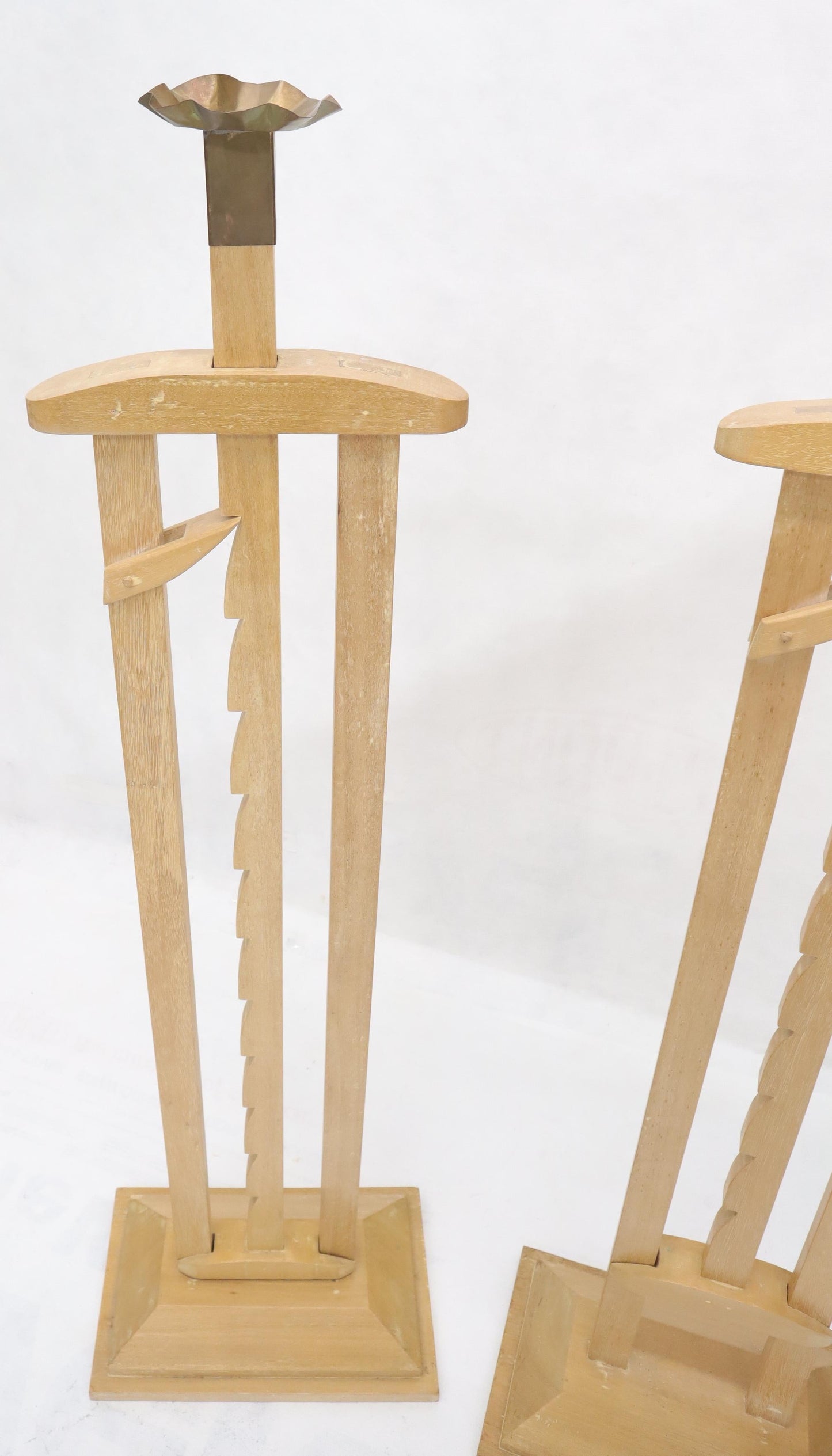 EstablishedLines Pair of Large Oversize Adjustable Candle Holders Sticks