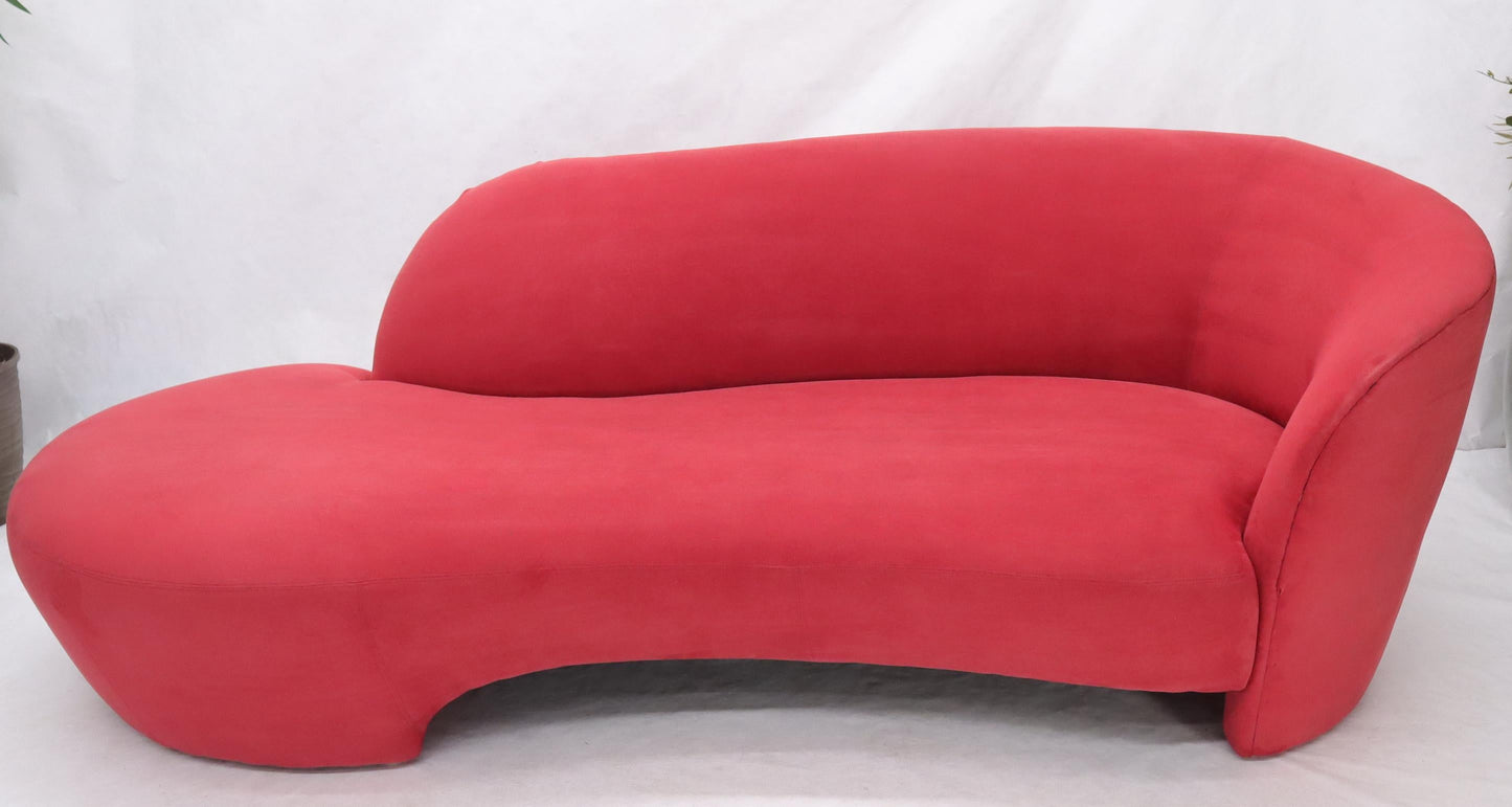 EstablishedLines Red Suede Weiman Preview Chaise Lounge Cloud Sofa