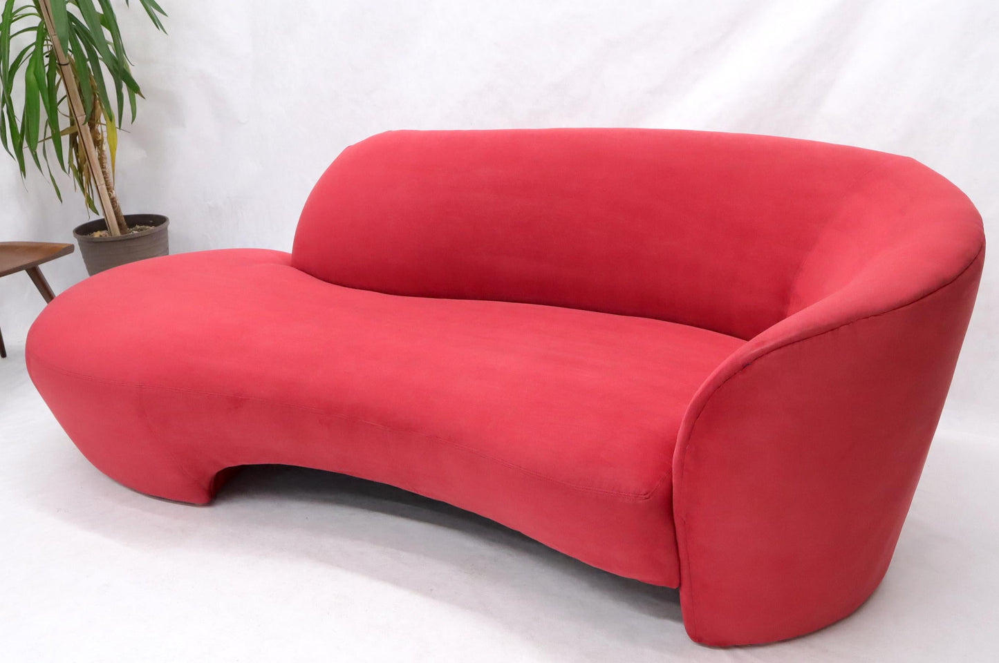 EstablishedLines Red Suede Weiman Preview Chaise Lounge Cloud Sofa