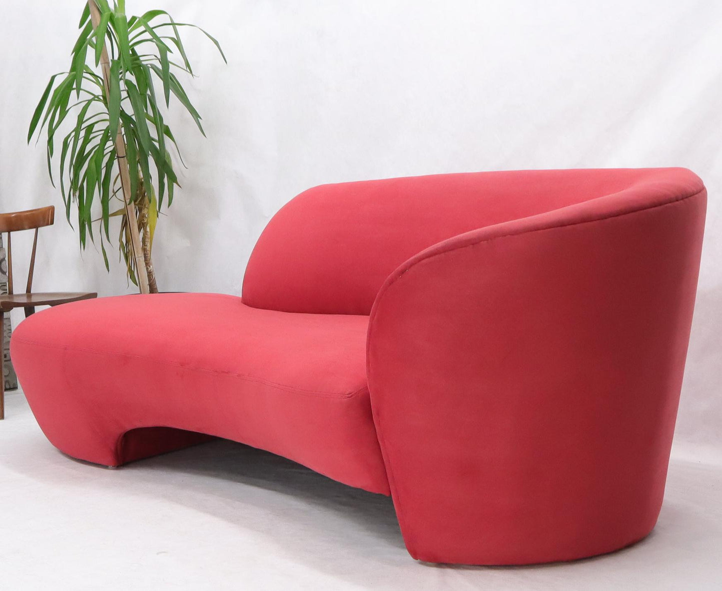 EstablishedLines Red Suede Weiman Preview Chaise Lounge Cloud Sofa