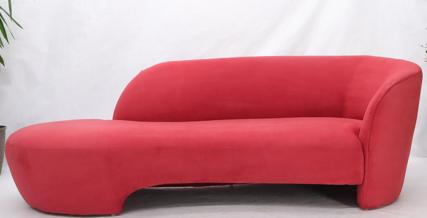 EstablishedLines Red Suede Weiman Preview Chaise Lounge Cloud Sofa