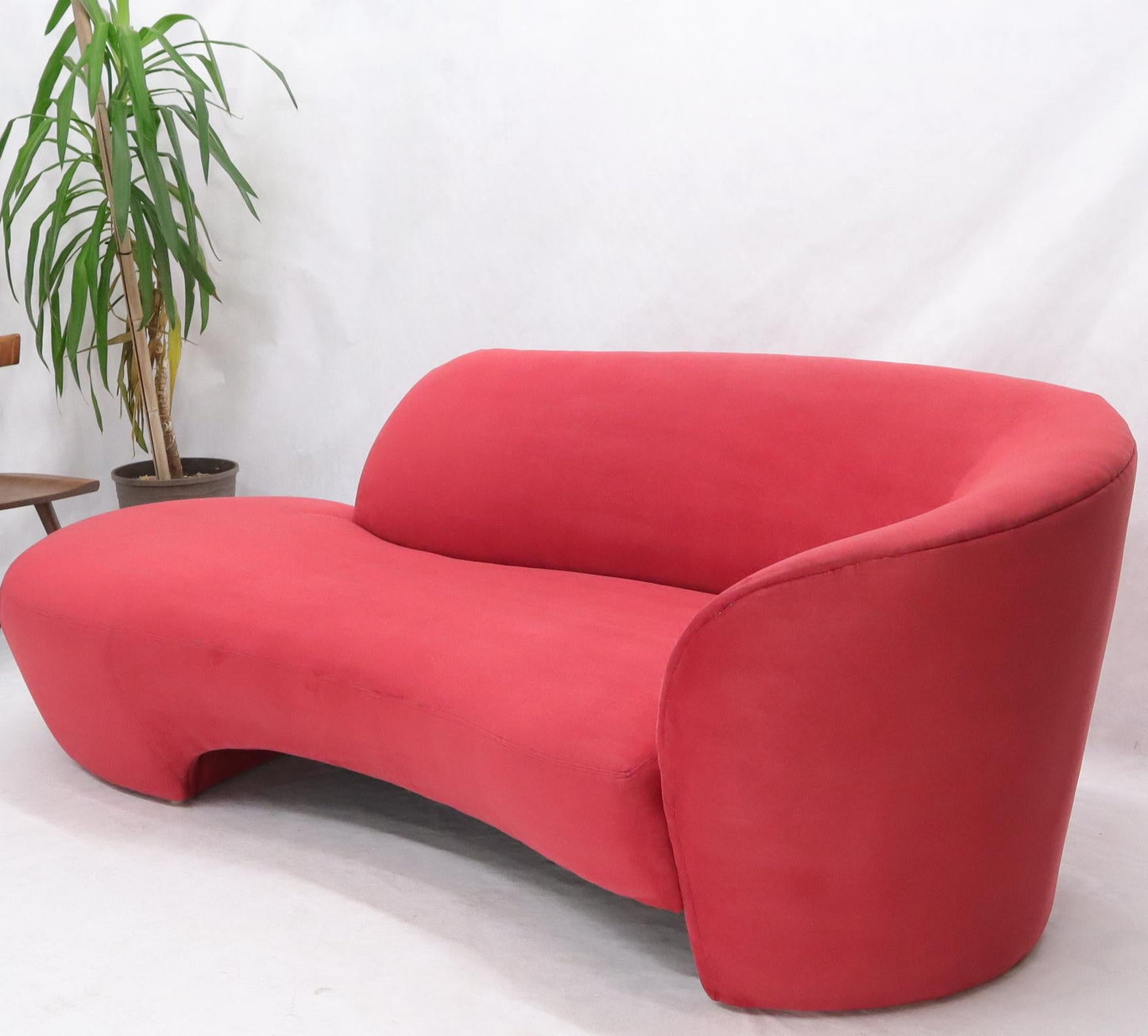 EstablishedLines Red Suede Weiman Preview Chaise Lounge Cloud Sofa