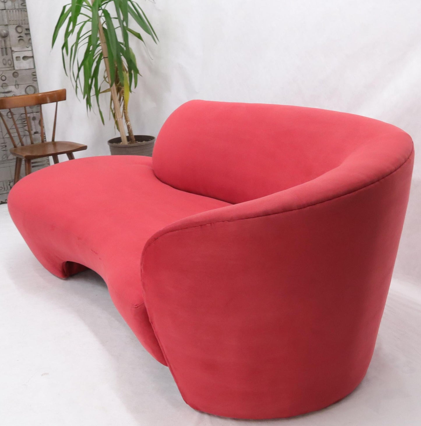 EstablishedLines Red Suede Weiman Preview Chaise Lounge Cloud Sofa