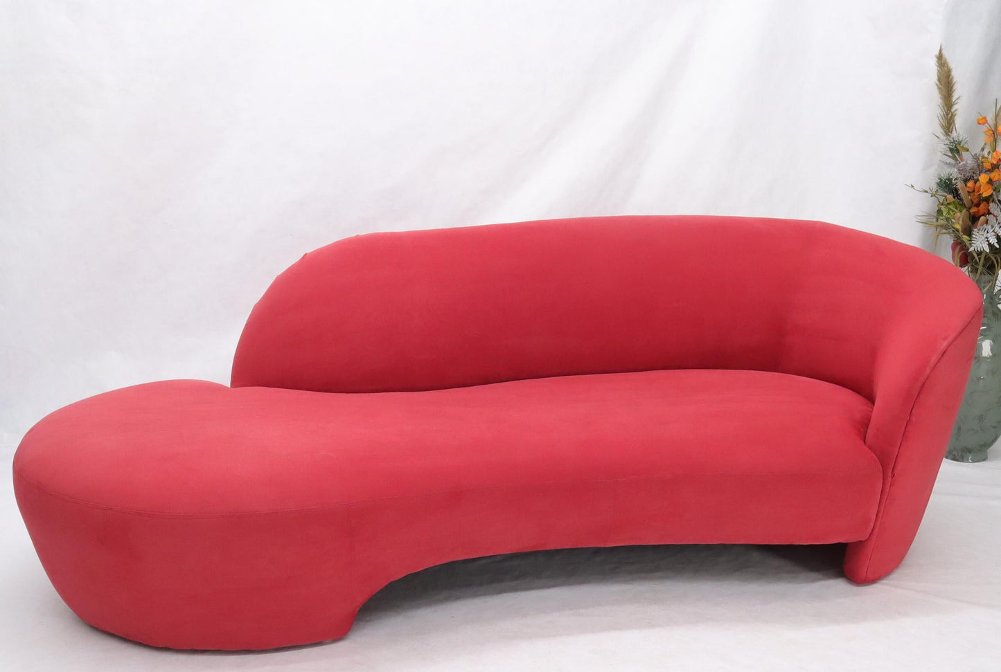 EstablishedLines Red Suede Weiman Preview Chaise Lounge Cloud Sofa