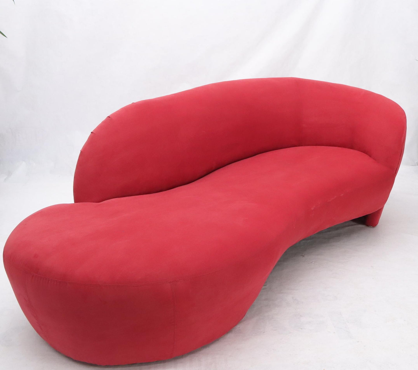 EstablishedLines Red Suede Weiman Preview Chaise Lounge Cloud Sofa