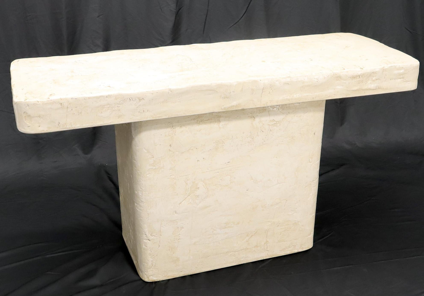 EstablishedLines Mid-Century Modern One Pedestal Composite Art Console Sofa Table