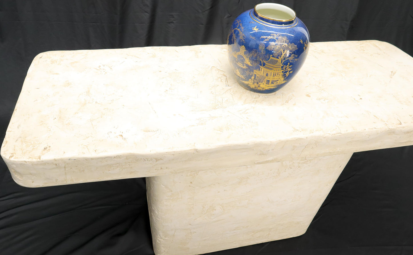 EstablishedLines Mid-Century Modern One Pedestal Composite Art Console Sofa Table