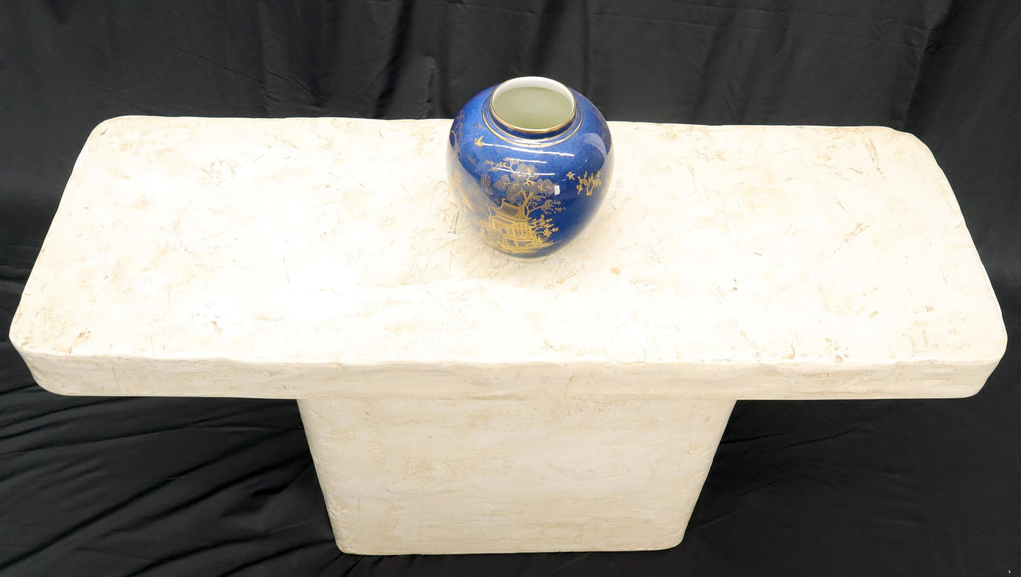 EstablishedLines Mid-Century Modern One Pedestal Composite Art Console Sofa Table
