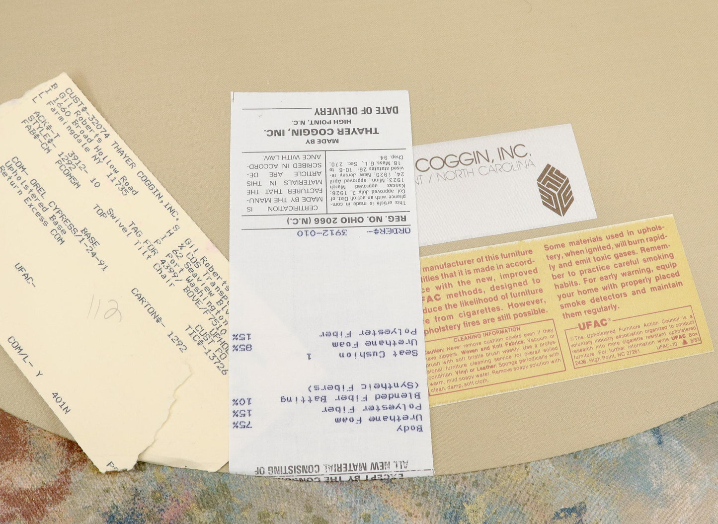 EstablishedLines Thayer Coggin Swivel Scallop Shape Back Tilt Rocking Lounge Chair