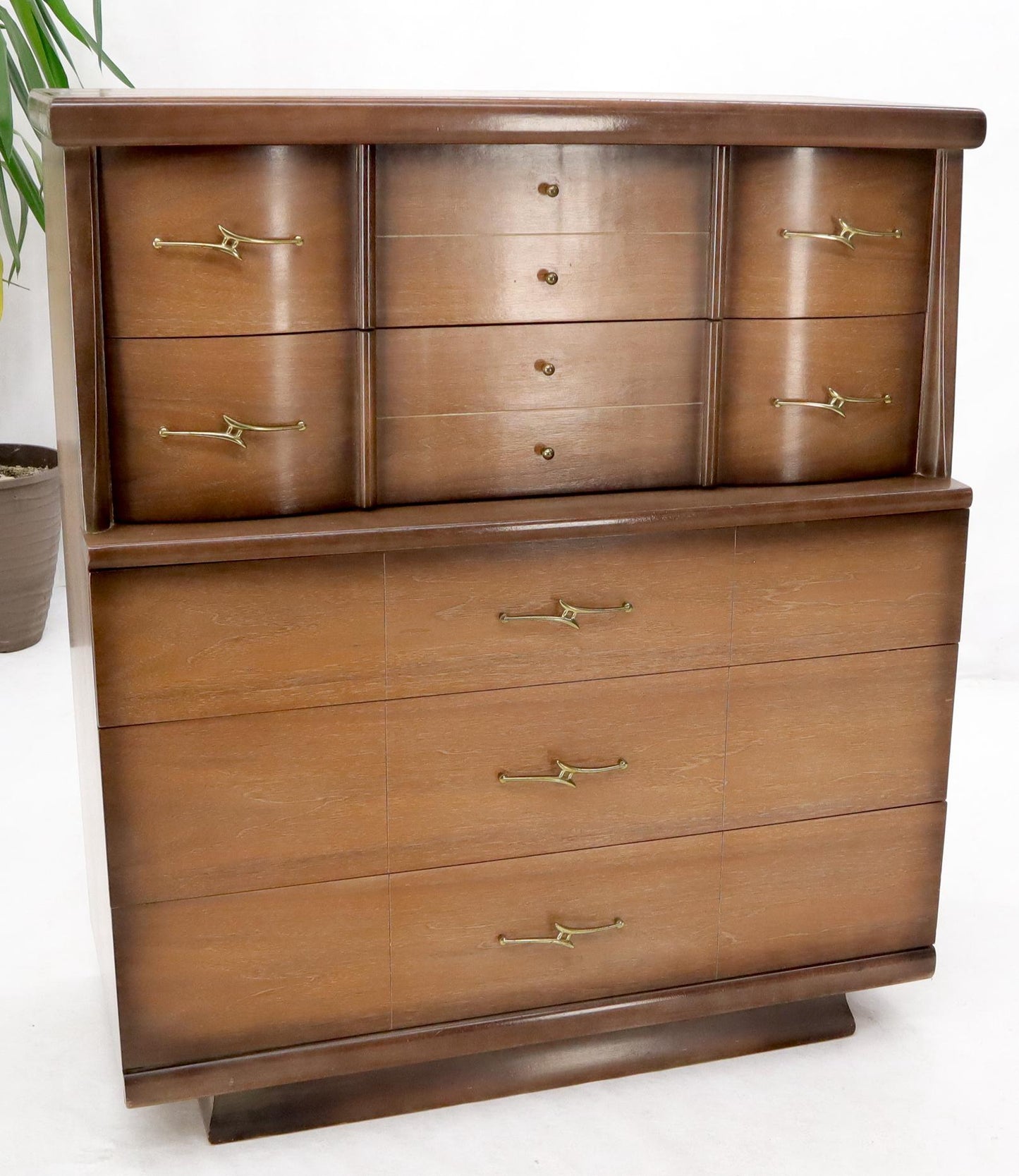 EstablishedLines Mid-Century Modern Two-Tone High Chest Dresser Kent Coffey