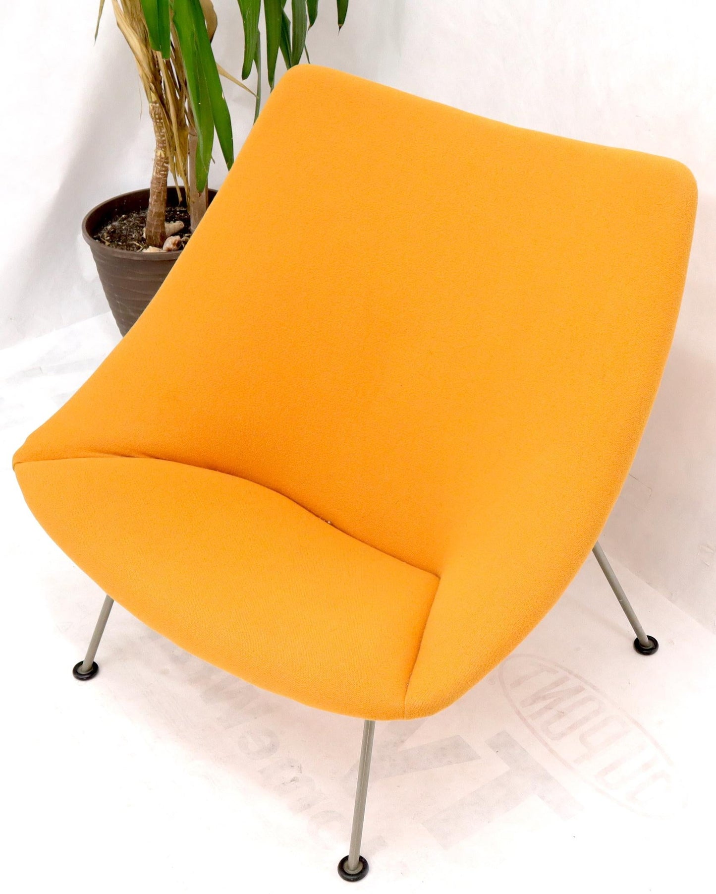 EstablishedLines Pierre Paulin Artifort Wool Upholstery Oyster Chair Orange Wool Upholstery