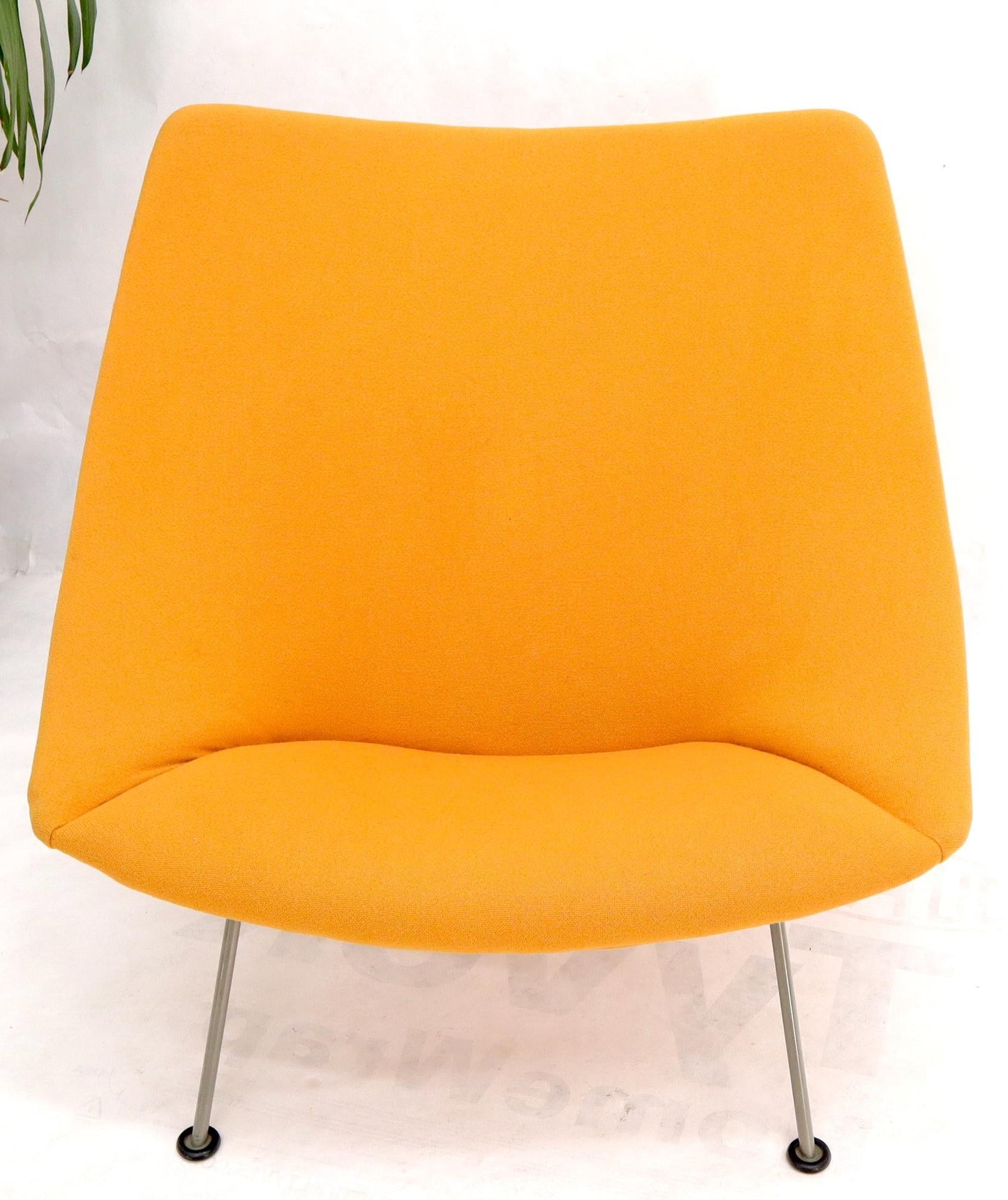 EstablishedLines Pierre Paulin Artifort Wool Upholstery Oyster Chair Orange Wool Upholstery