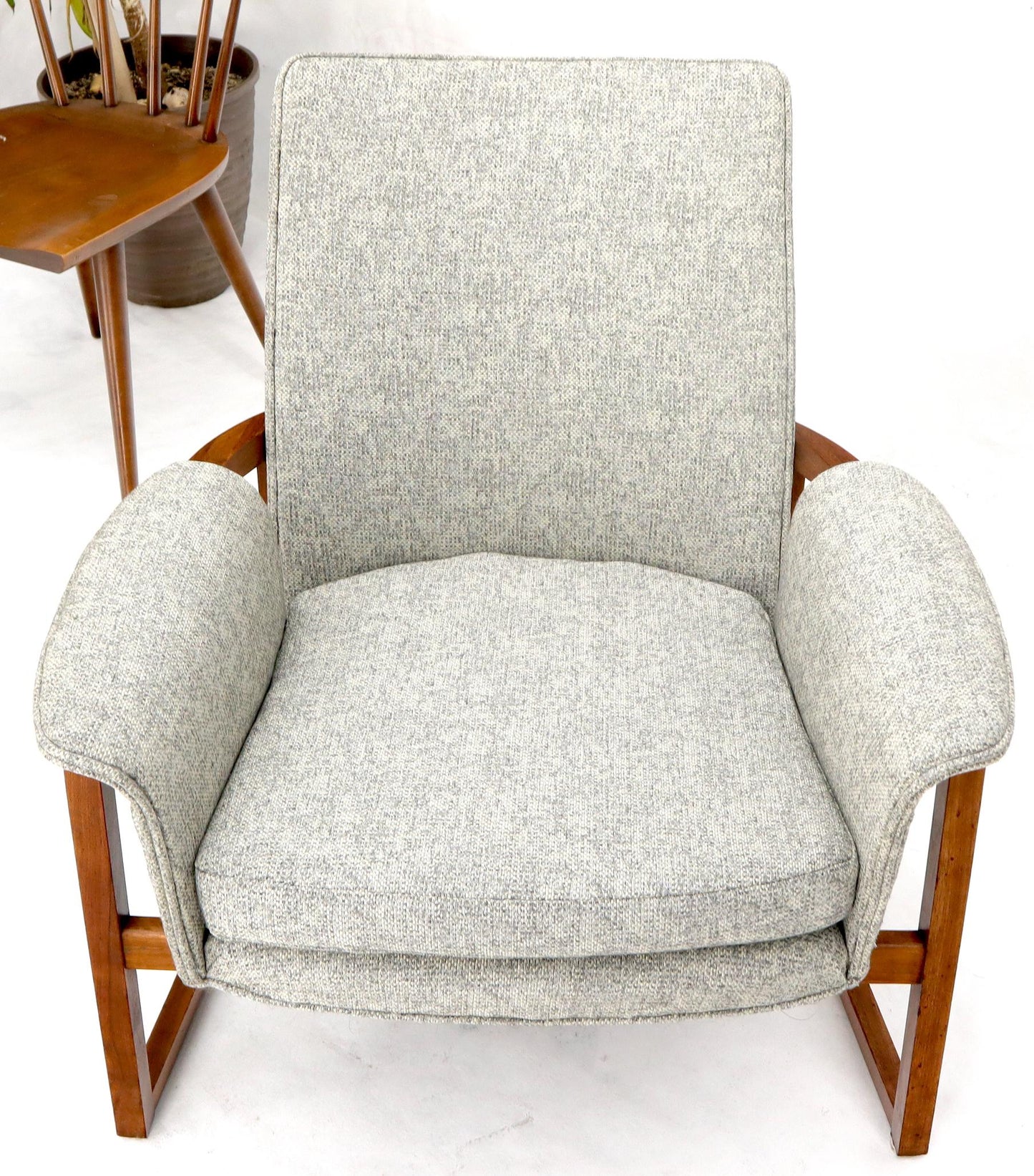 EstablishedLines Danish Mid-Century Modern Teak Barrel Shape Frame Lounge Chair