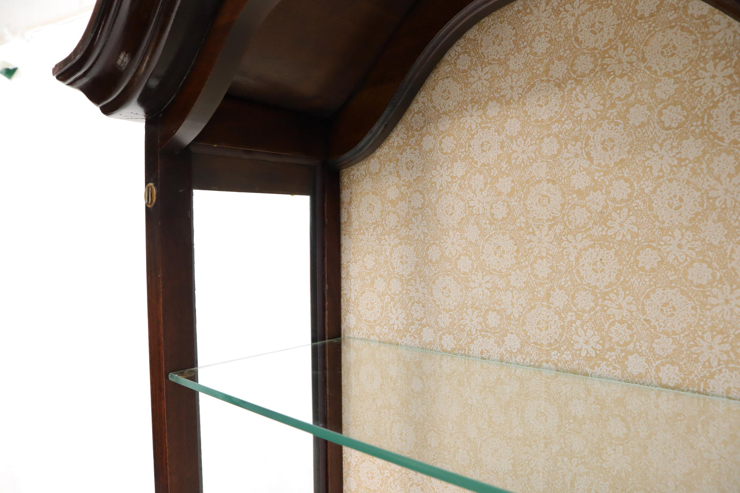 EstablishedLines Dome Shape Top Glass Shelves Two Drawer Compartment Curio Display Cabinet