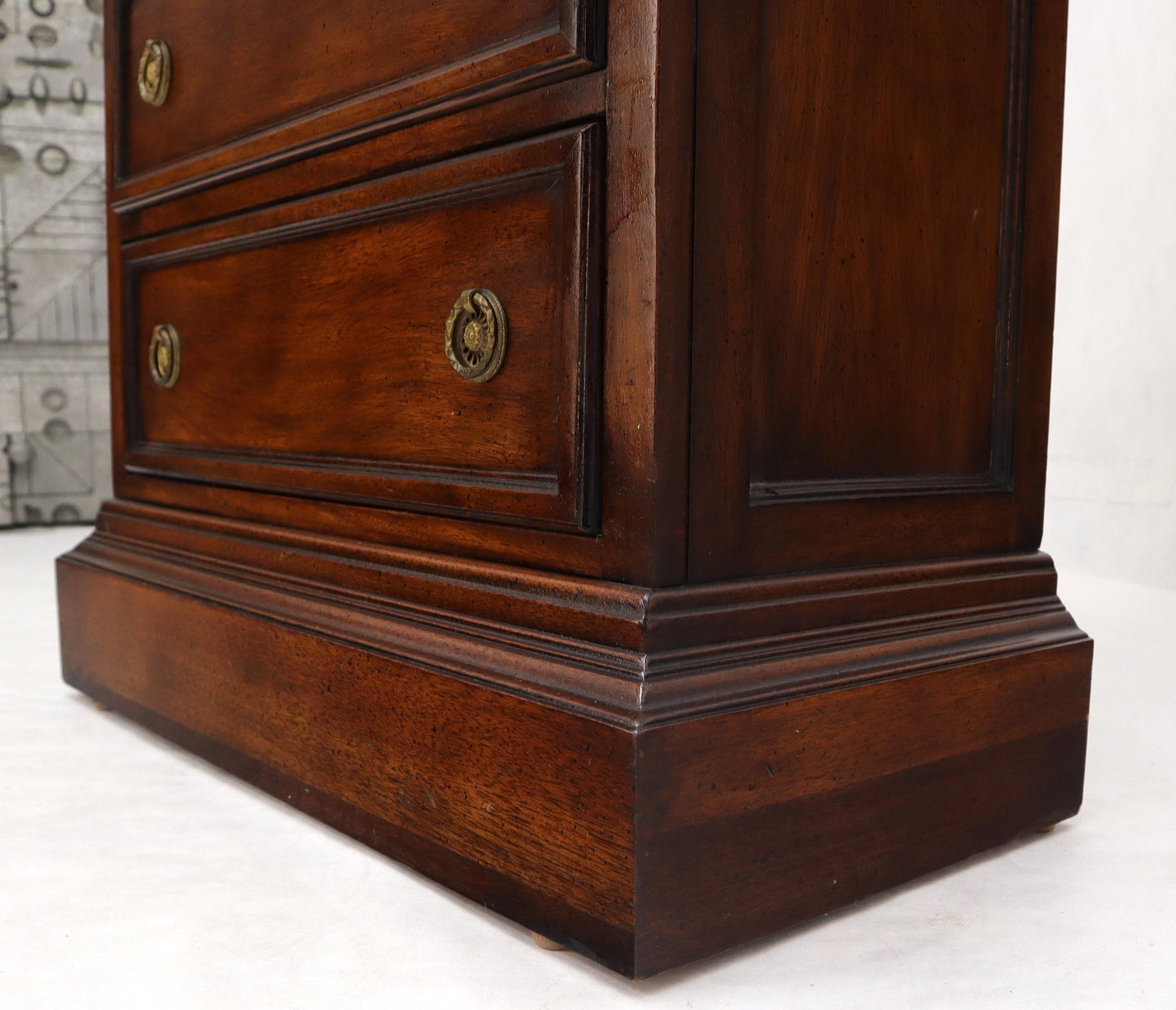 EstablishedLines Dome Shape Top Glass Shelves Two Drawer Compartment Curio Display Cabinet