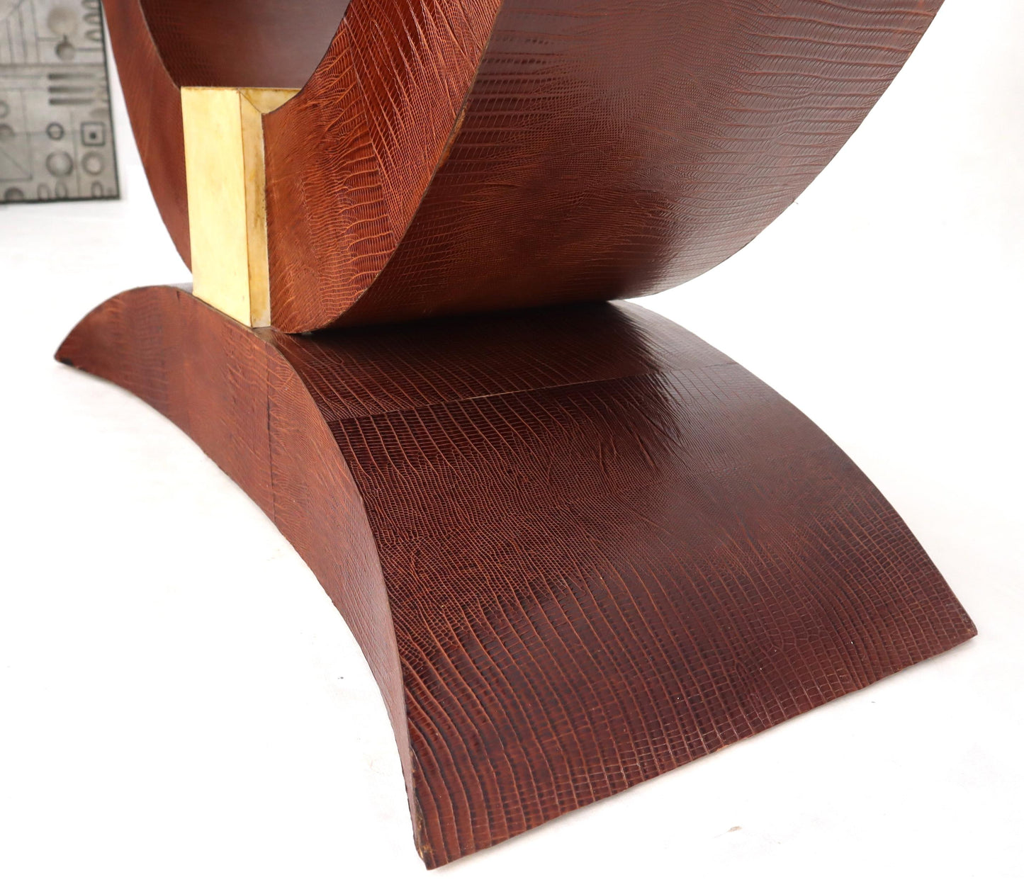 EstablishedLines Parchment & Skin Snake Wrapped Console Sofa Table