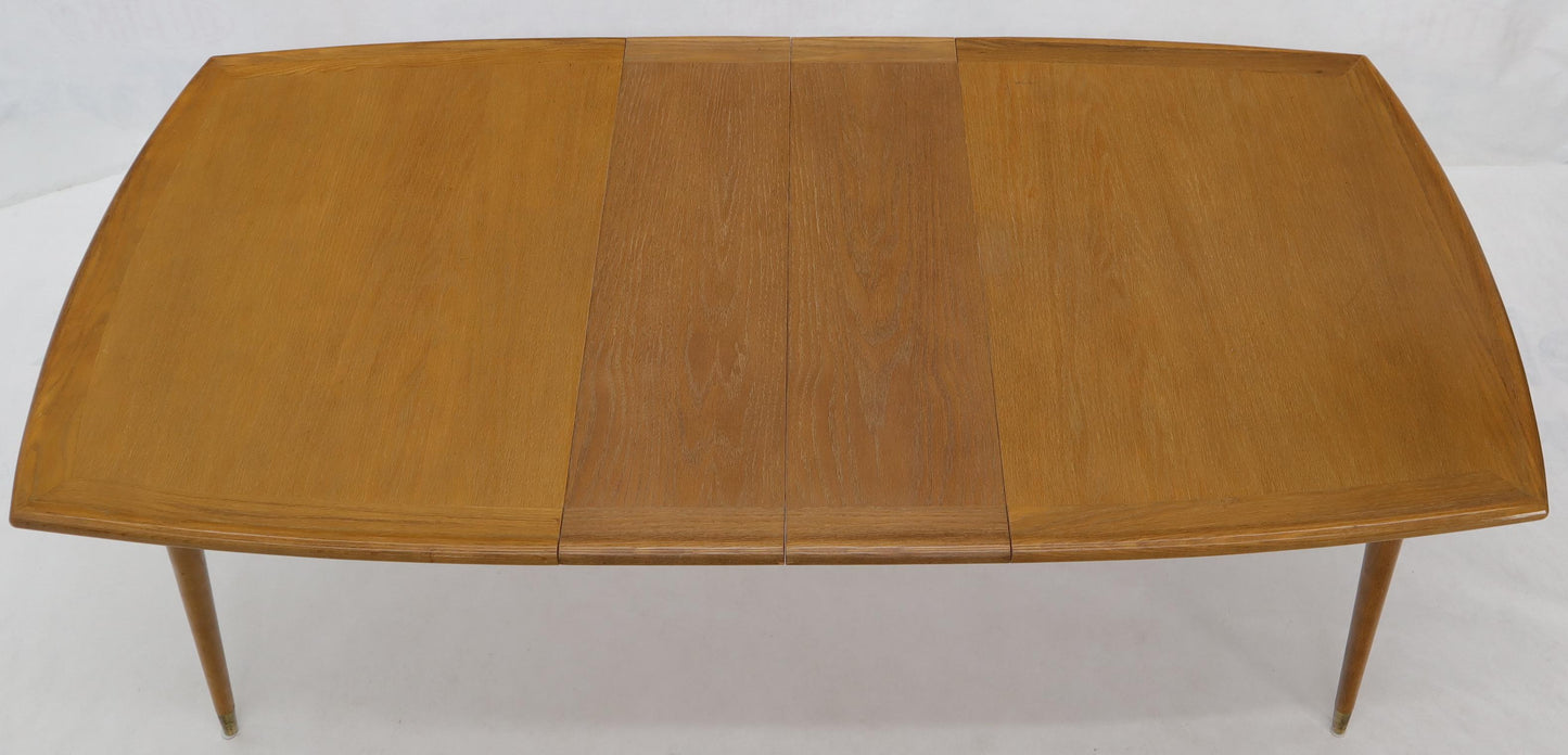 EstablishedLines Seven Piece Cerused Oak Dining Room, attributed Paul Laszlo, 2 Extension Boards