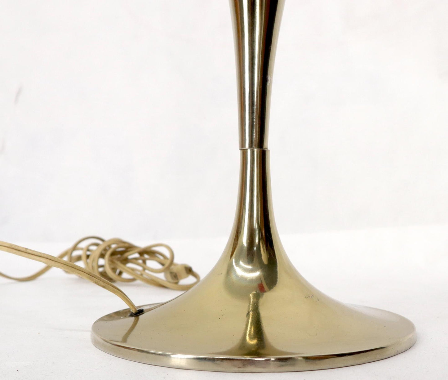 EstablishedLines Tulip Base Walnut and Chrome Mid-Century Modern Table Lamp