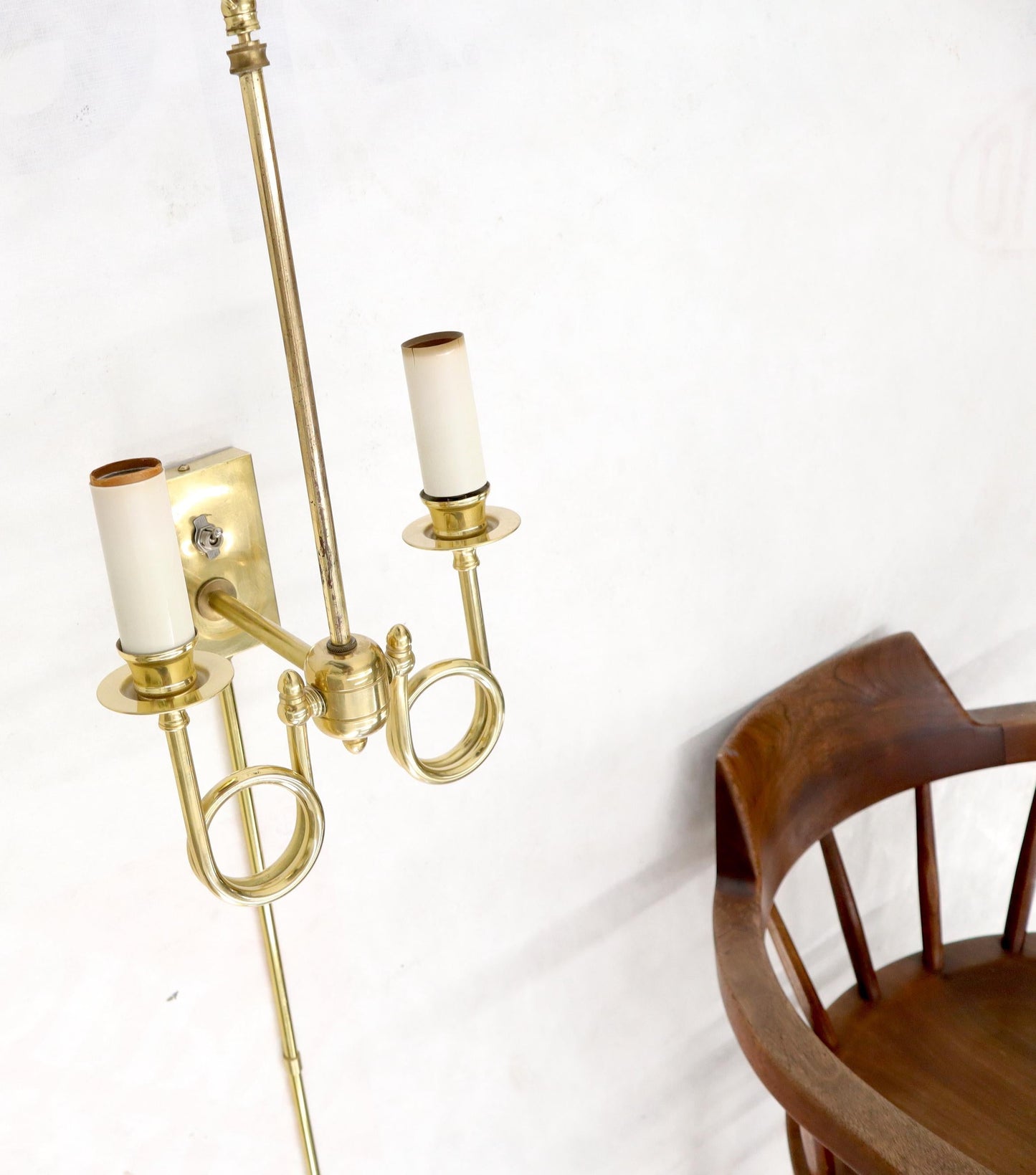 EstablishedLines Pair of Twisted Brass Tube Trumpet Shape Sconces