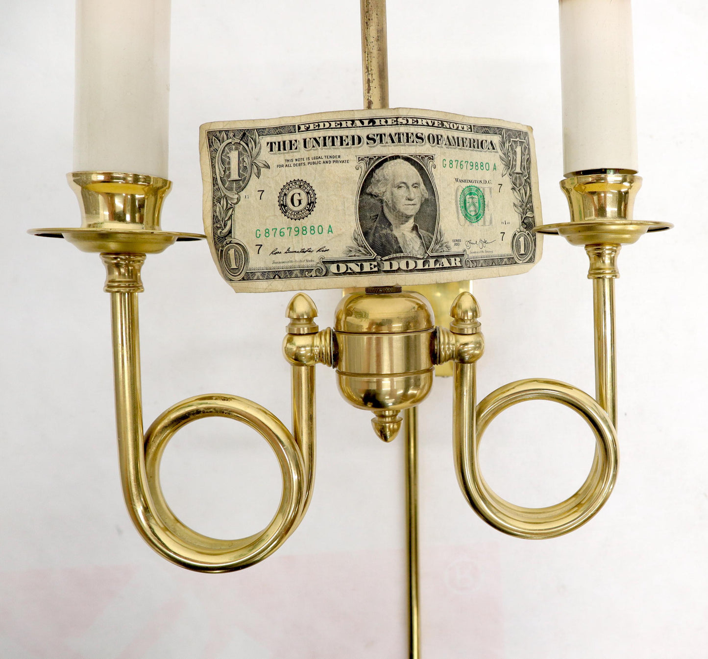 EstablishedLines Pair of Twisted Brass Tube Trumpet Shape Sconces