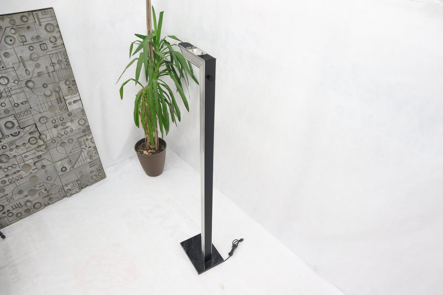 EstablishedLines Mid-Century Modern Built in Dimer Architectural "L" Shape Floor Lamp