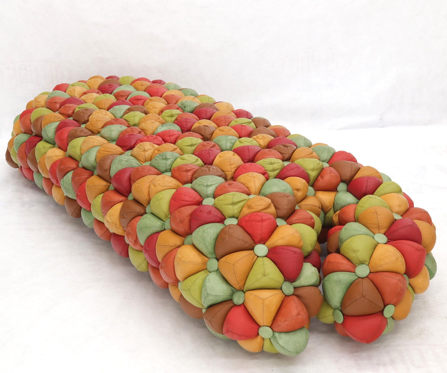EstablishedLines Pair of Ayala Serfaty Aqua Creations Tufted Leather Daybeds Benches Cots Organic